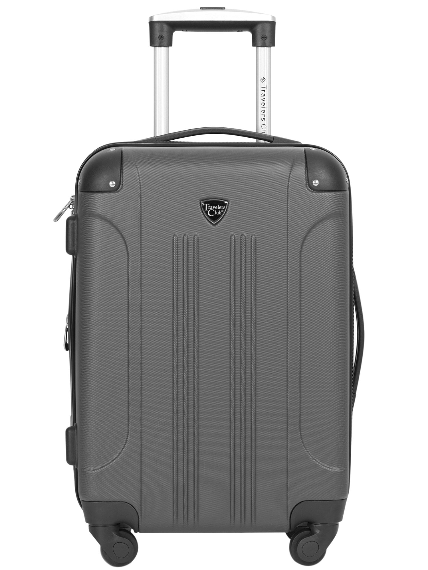 Travelers Club Chicago 20" Hardside Rolling Carry On Luggage - Charcoal