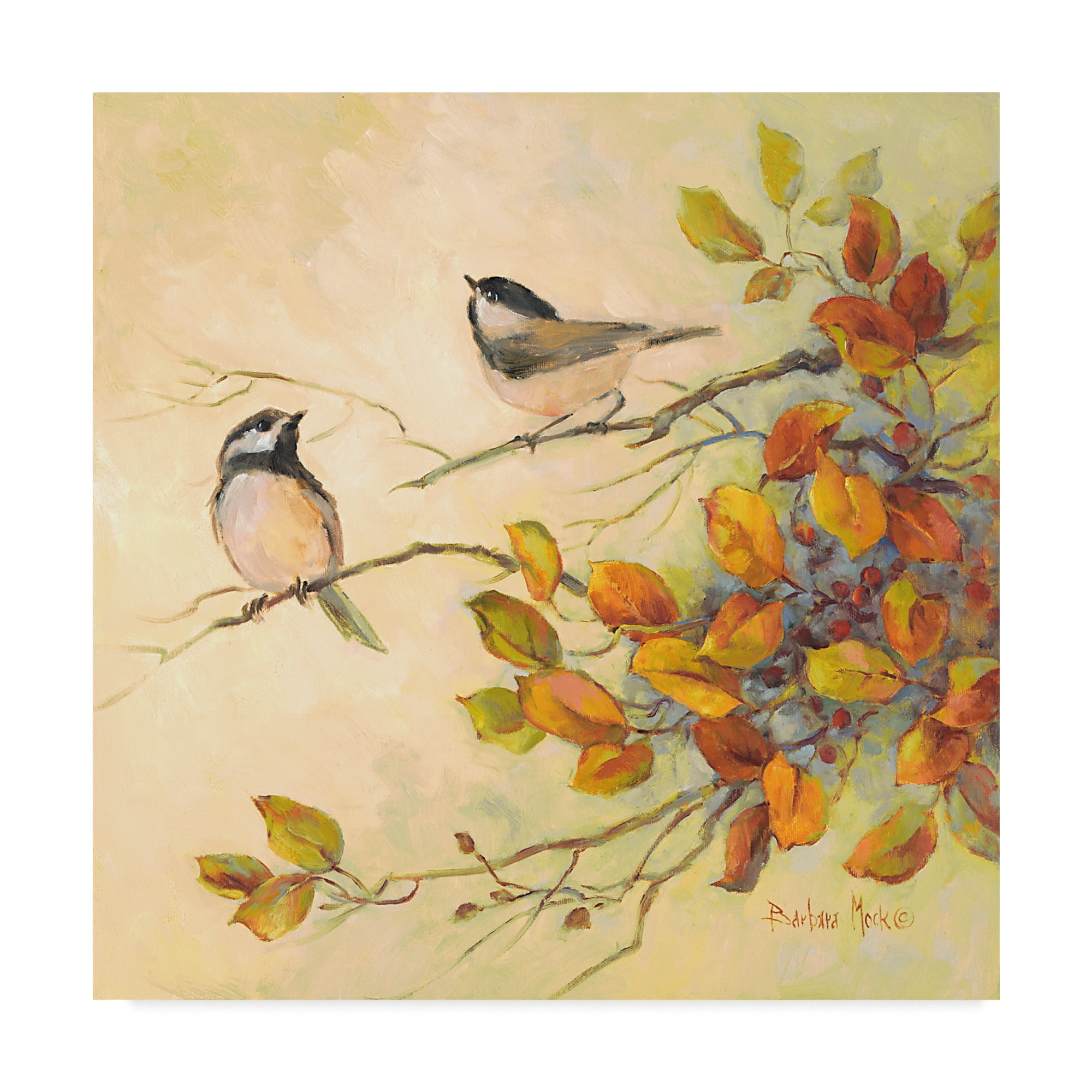 Trademark Fine Art ' Birds of Autumn' Canvas Art by Barbara Mock