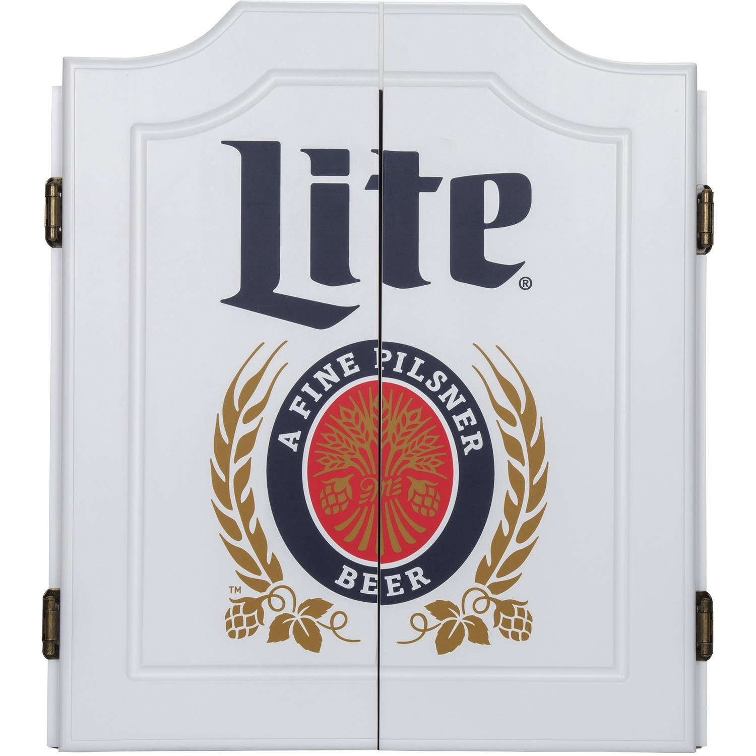 Trademark Global ML7000-WHT Vintage Miller Lite Dartboard Set with Chalk Board Scoreboads