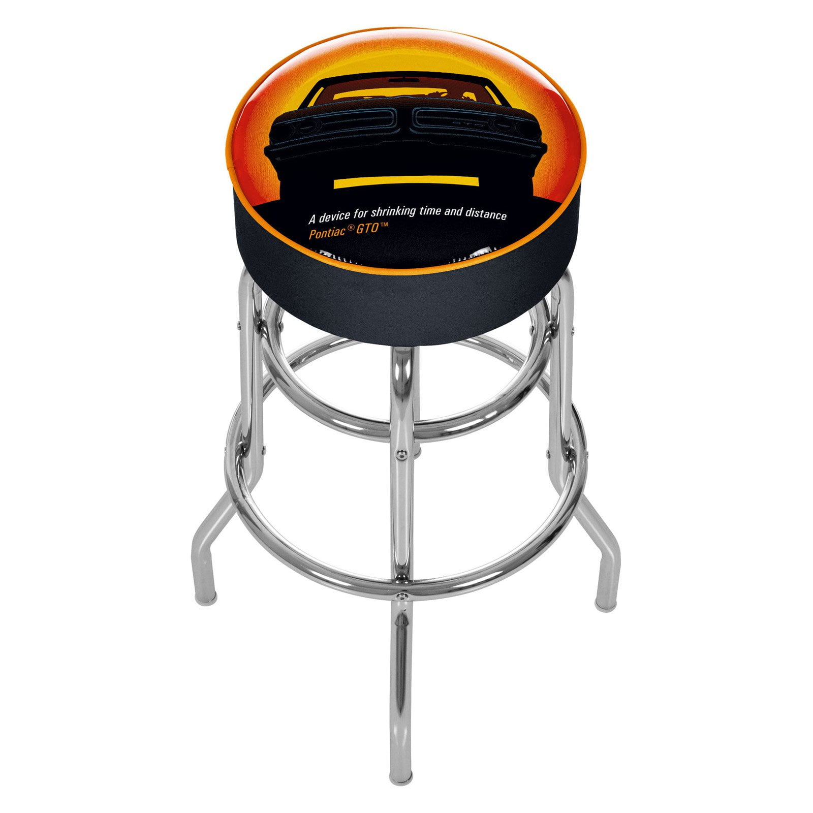 Trademark Global Pontiac GTO - Time & Distance - Padded Swivel Backless Bar Stool