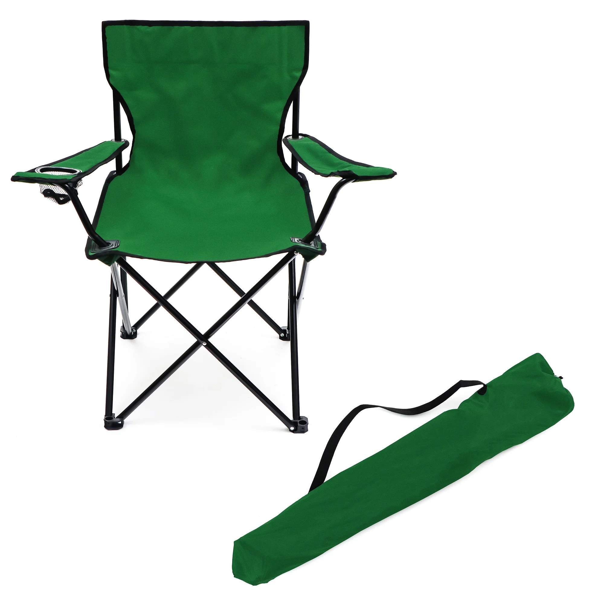 Trademark Innovations Portable Folding Camping Outdoor Beach Chair (Dark Green)