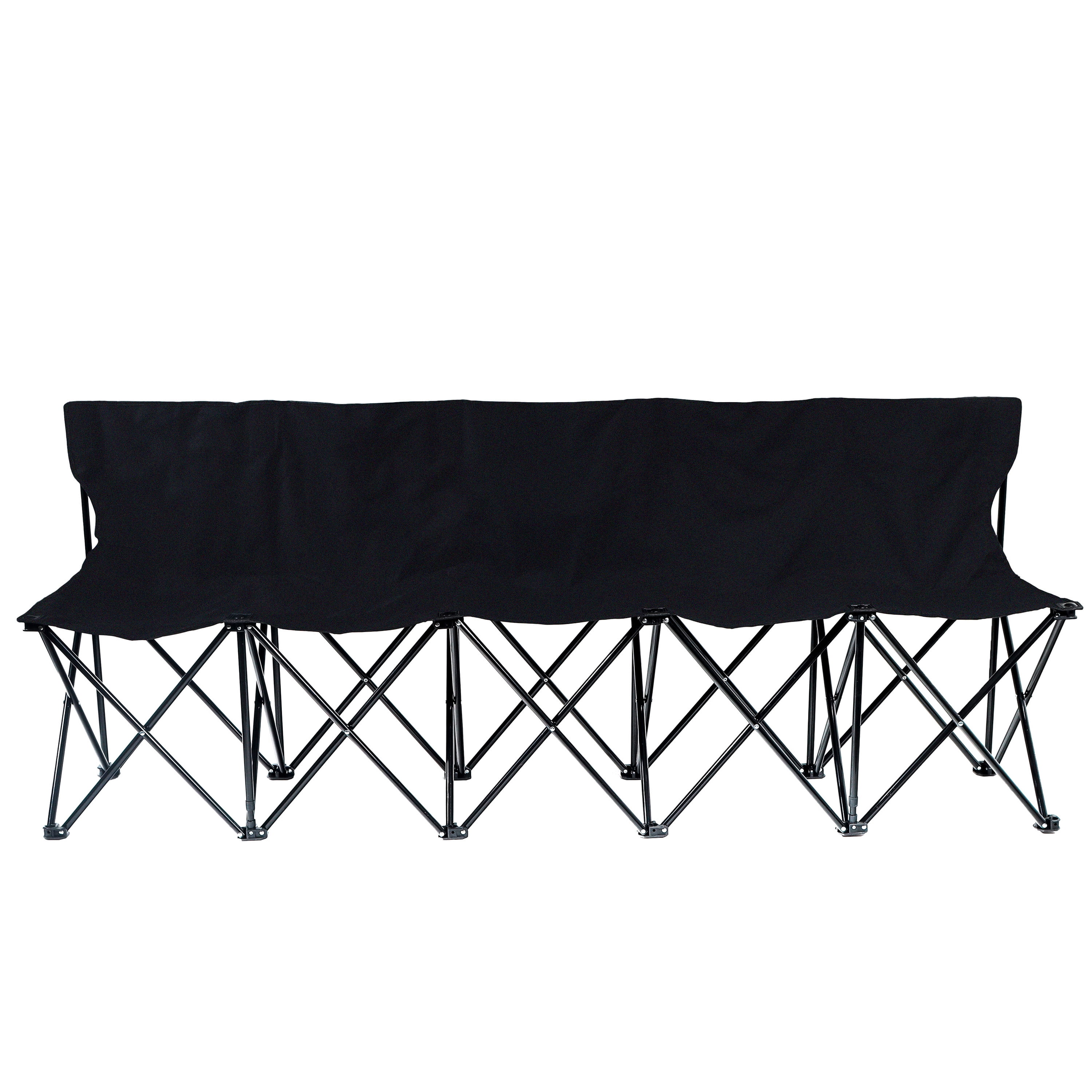 Trademark Innovations Portable 5-Seater Team Sports Sideline Bench with Back (Black)