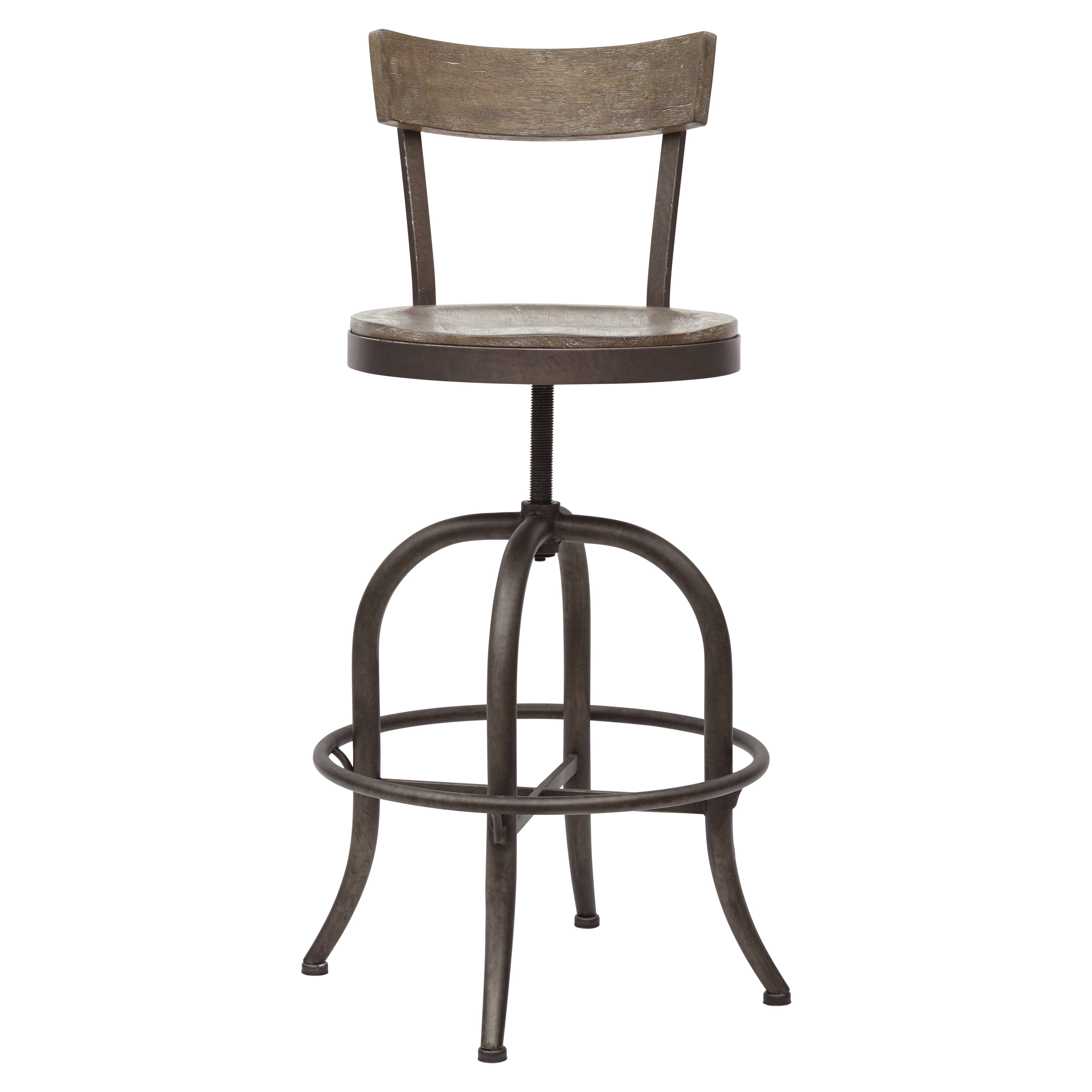 Traditional Solid Barstool with Adjustable Base