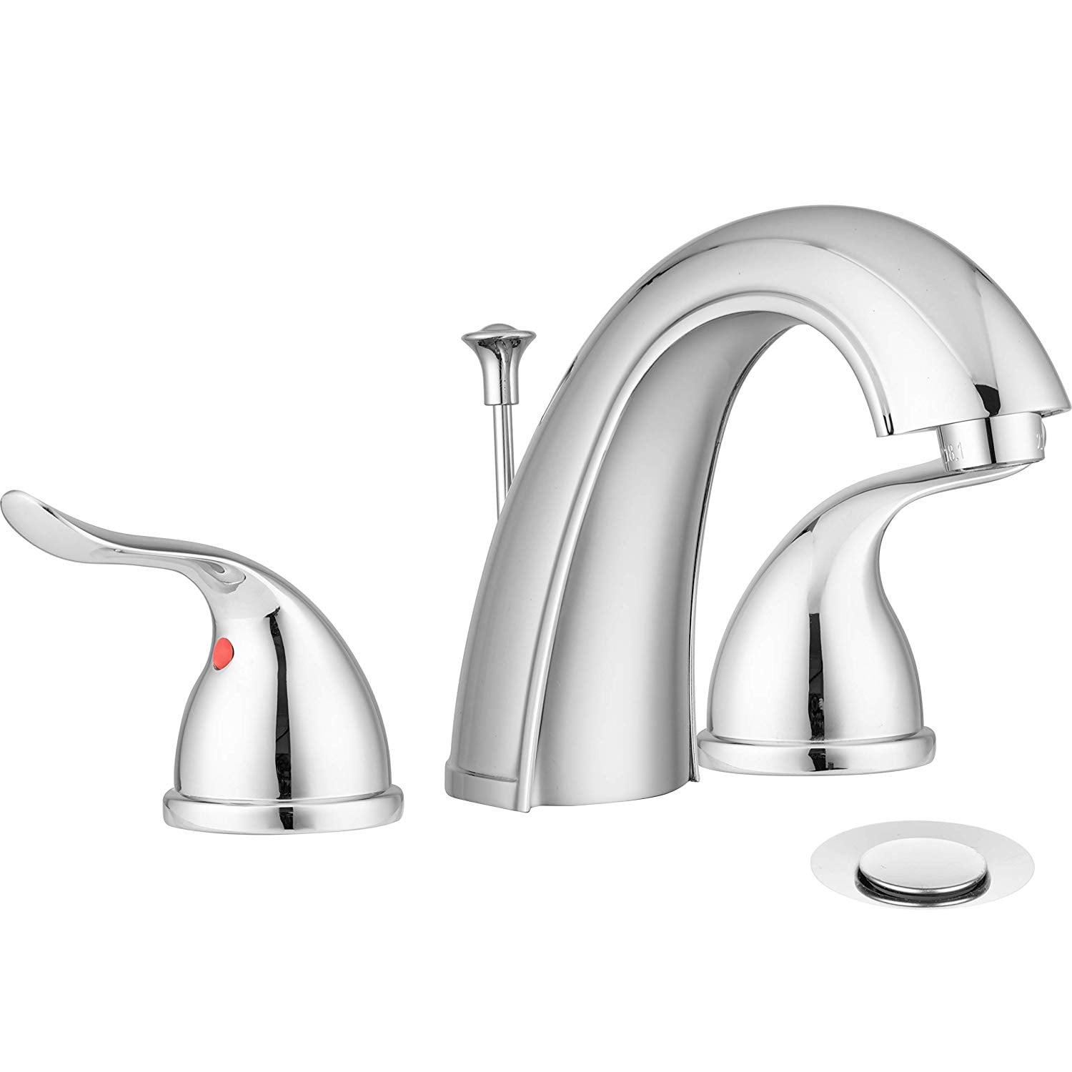 Treviso Widespread Bathroom Faucet with Pop-up by Pacific Bay (Satin Nickel) - Features Classic Easy Turn Winged Levers and Easy Installation