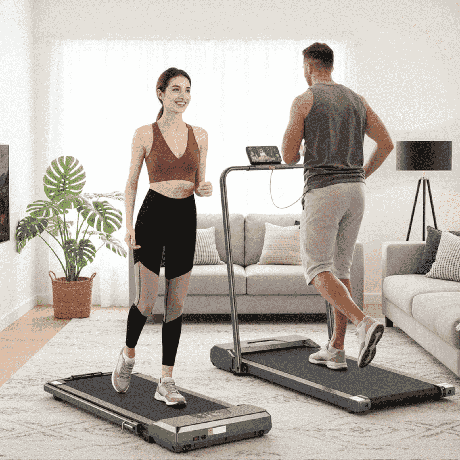 Naipo Treadmill 2 in 1 Walking Pad Treadmill Folding 7.5 mph Running Under Desk Treadmill with Remote Control and LED Display for Home Office Use