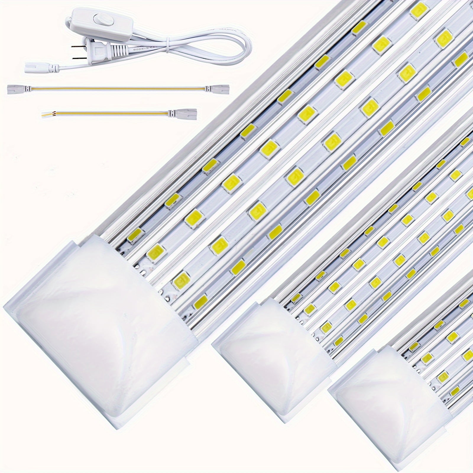 U Shape T8 8ft LED Shop Light Fixture Linkable, 150W Cold White 6000K 6-Pack