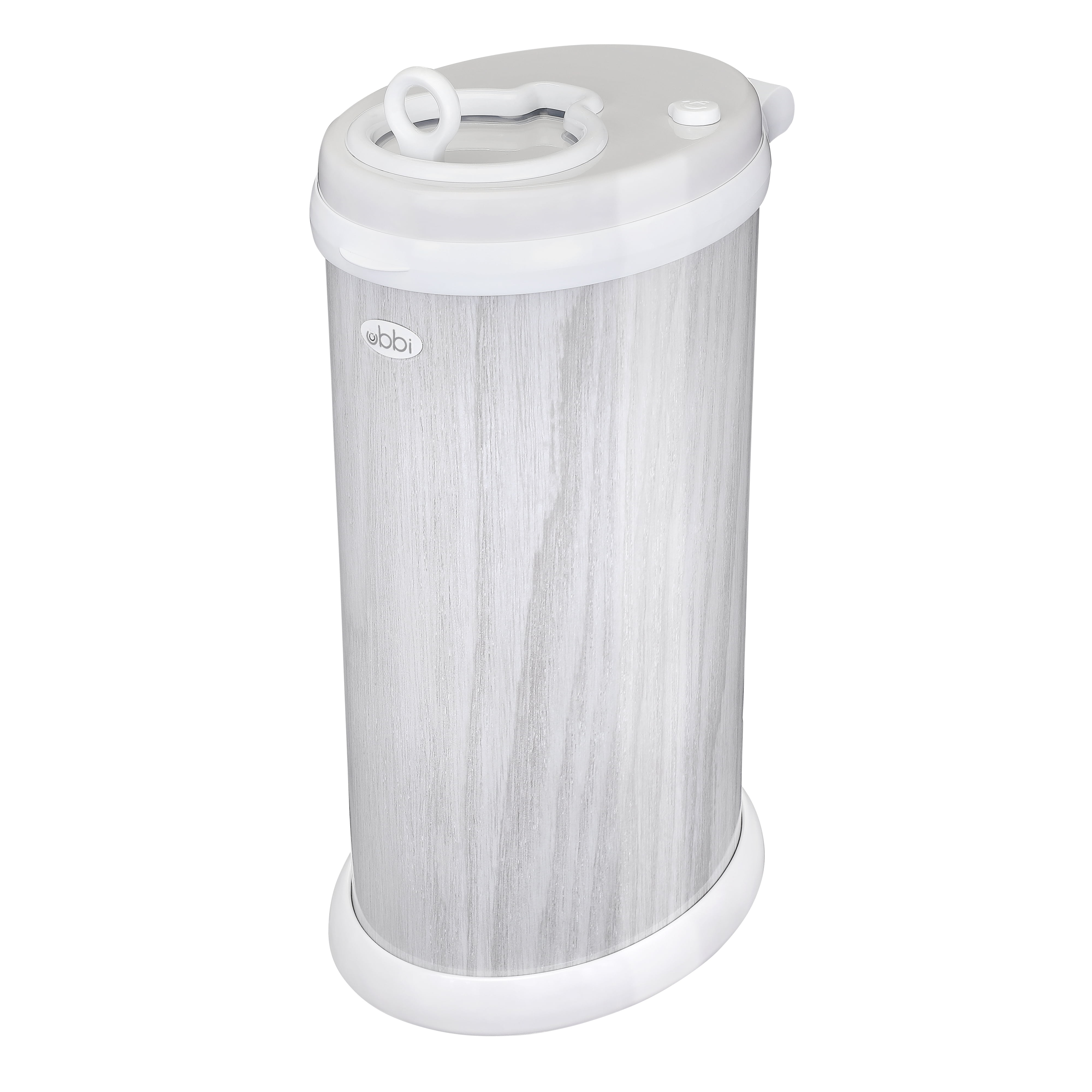 Ubbi Stainless Steel Diaper Pail, Odor Locking, No Special Bag Required, Award-Winning, Registry Must-Have, Woodgrain