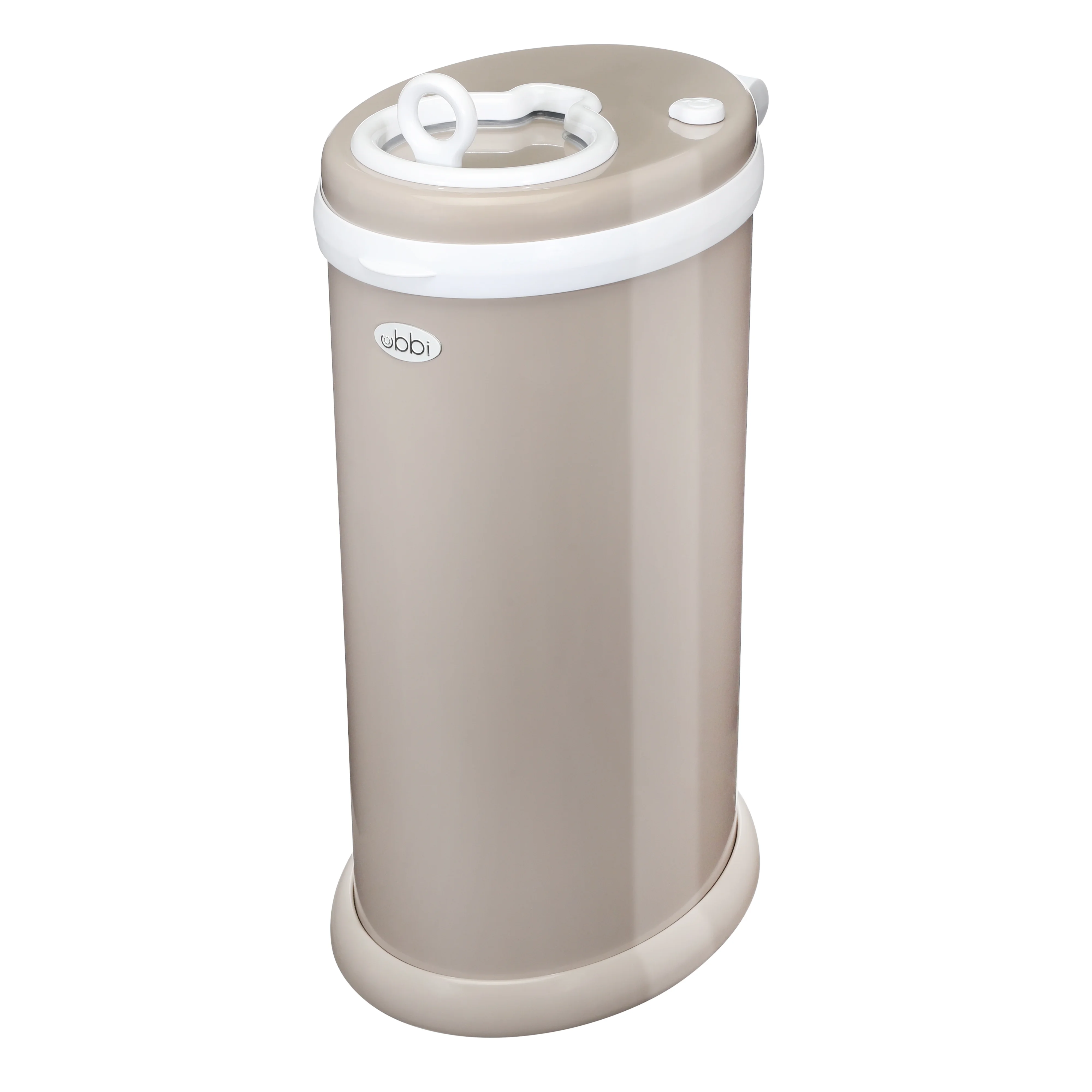 Ubbi Stainless Steel Diaper Pail, Odor Locking, No Special Bag Required, Award-Winning, Registry Must-Have, Taupe, Toddler, Newborn