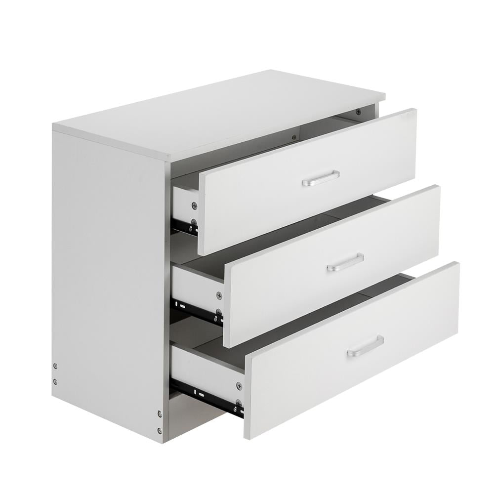 UBesGoo Modern White 3 Drawer Dresser Bedroom White Finish