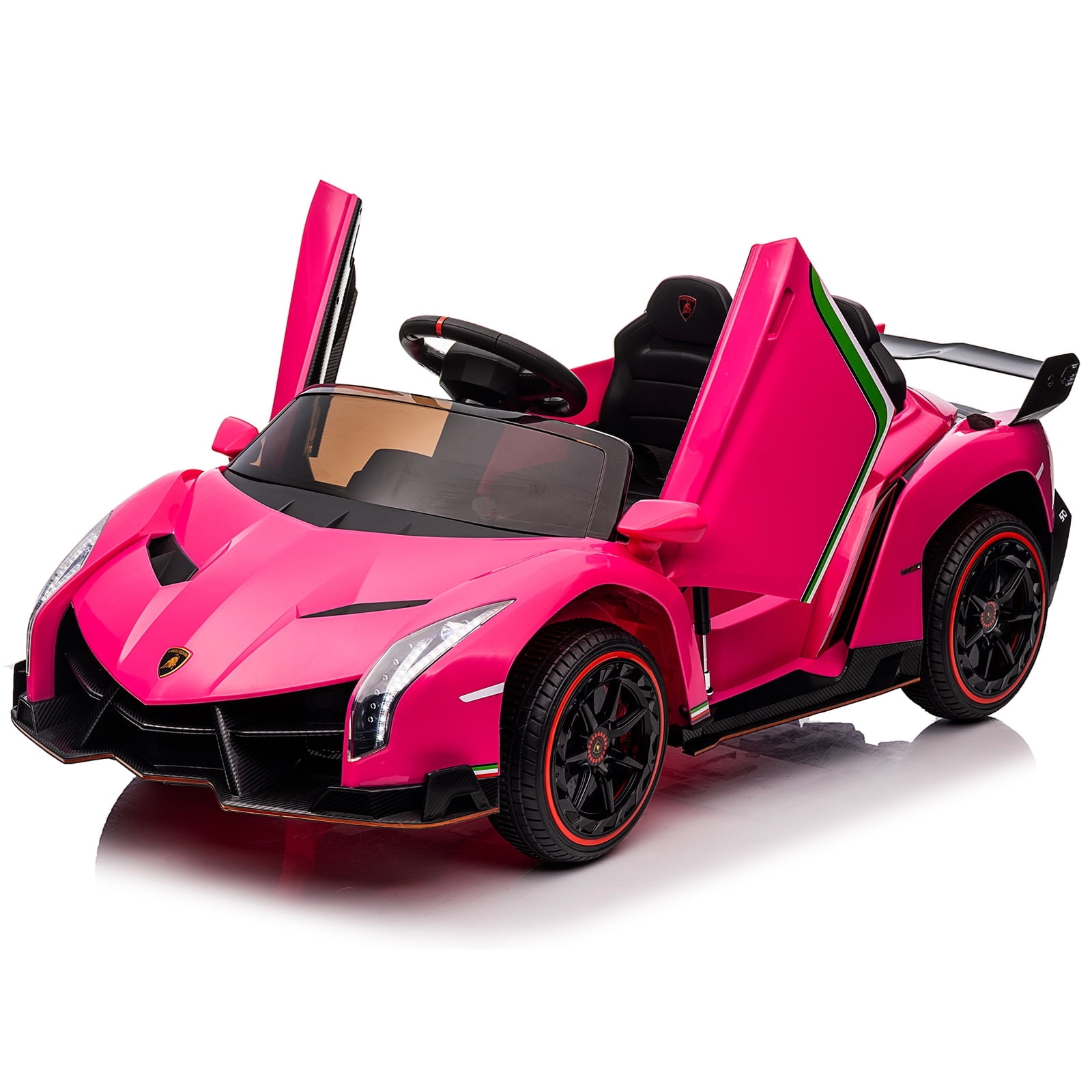 UBesGoo 12V Licensed Lamborghini Electric Ride on Cars for Kids Children, Powered Ride on Toys for Girls and Boys, with Parent Remote Control- Pink
