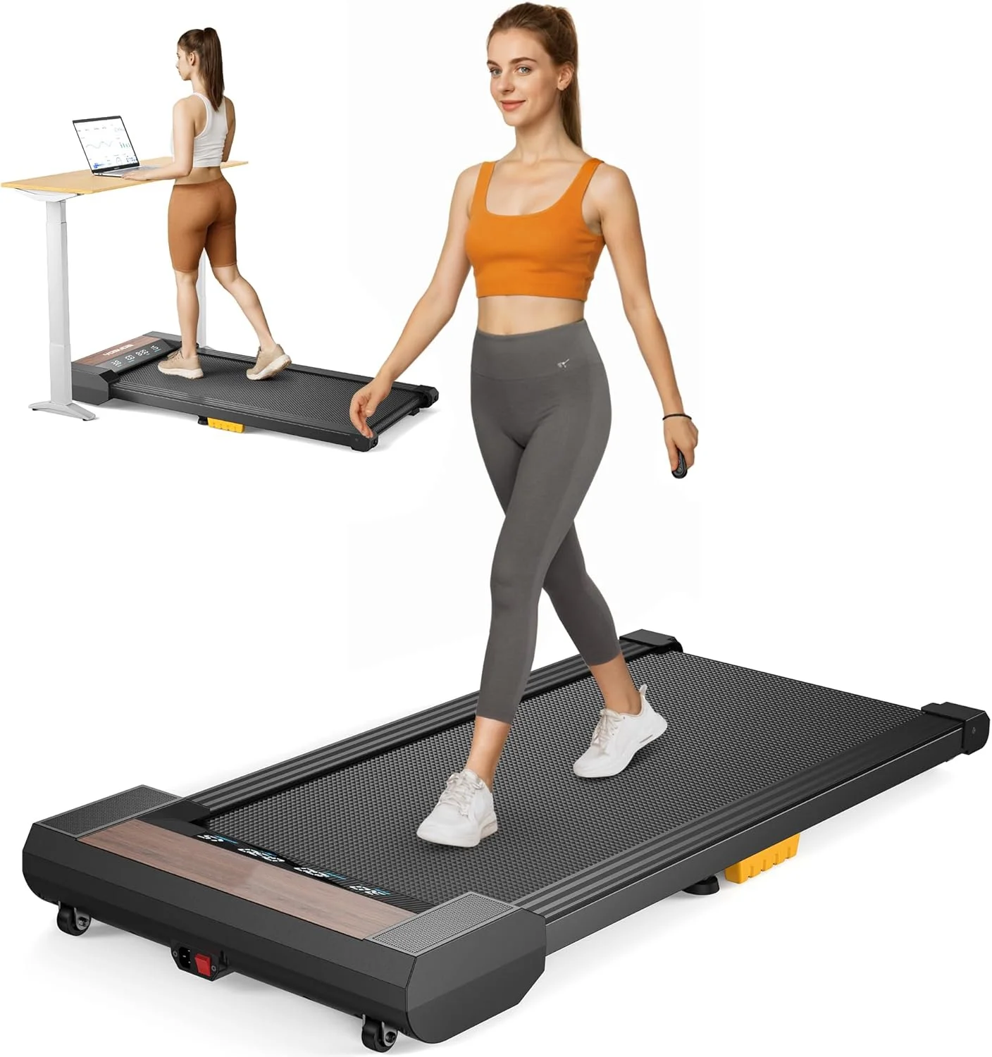 UPGO Walking Pad Treadmills Under Desk Treadmills for Home/Office 265LBS Weight Capacity & Bluetooth Speaker