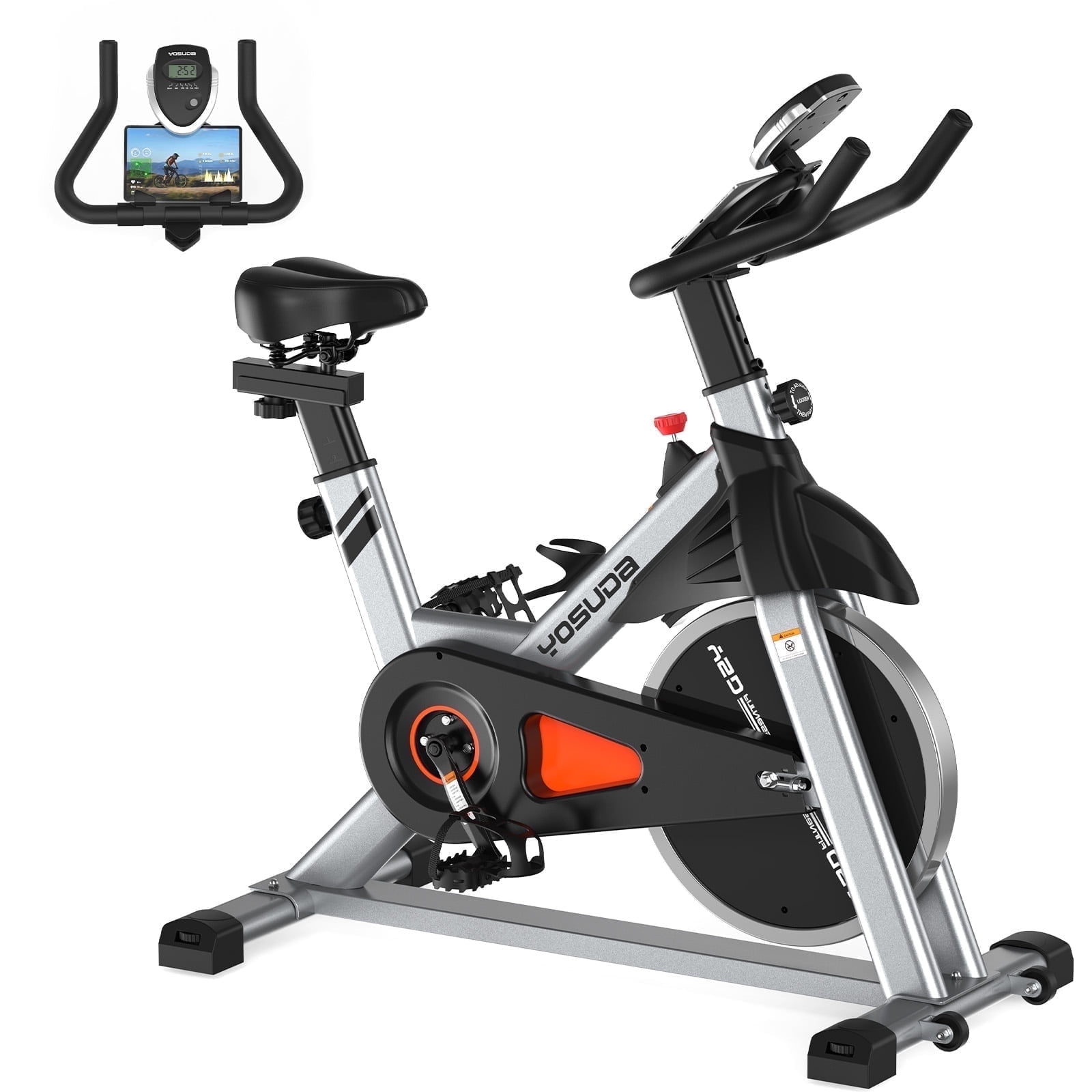 YOSUDA Indoor Cycling Bike Stationary Bike with 270lb Max Weight Exercise Bicycle with Ipad Mount & Comfortable Seat Cushion for Home Cardio Workout