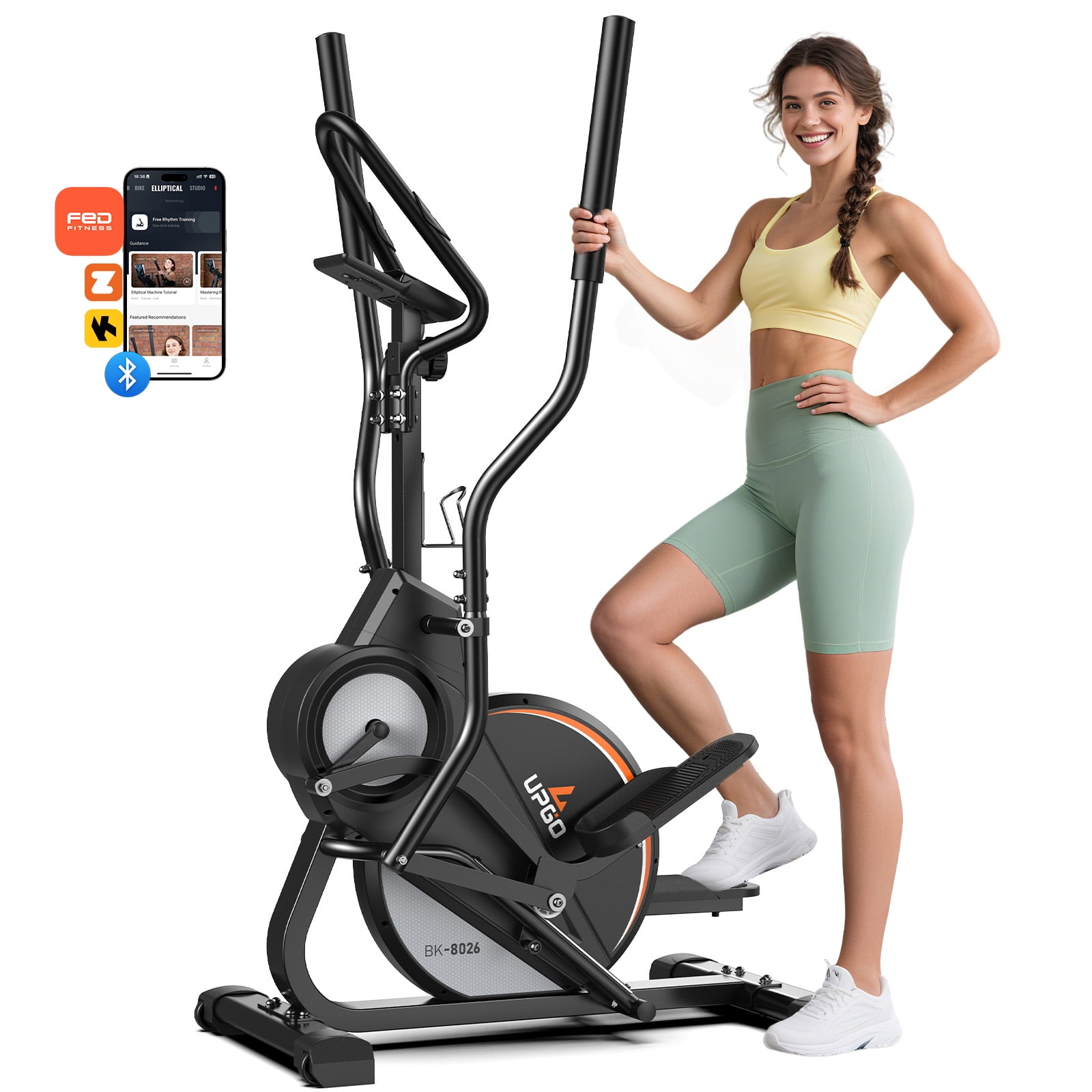 UPGO Pro Cardio Climber Stepping Elliptical Machine, 3 in 1 Elliptical, Total Body Fitness Cross Trainer with Hyper-Quiet Magnetic Drive System
