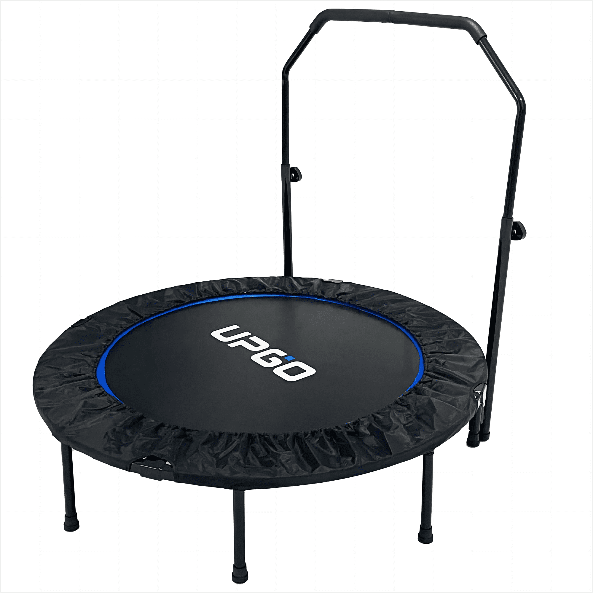 48" Foldable Mini Trampoline Max Load 450lbs, Fitness Rebounder with Adjustable Foam Handle, Exercise Trampoline for Adults/Kids Indoor/Garden Workout