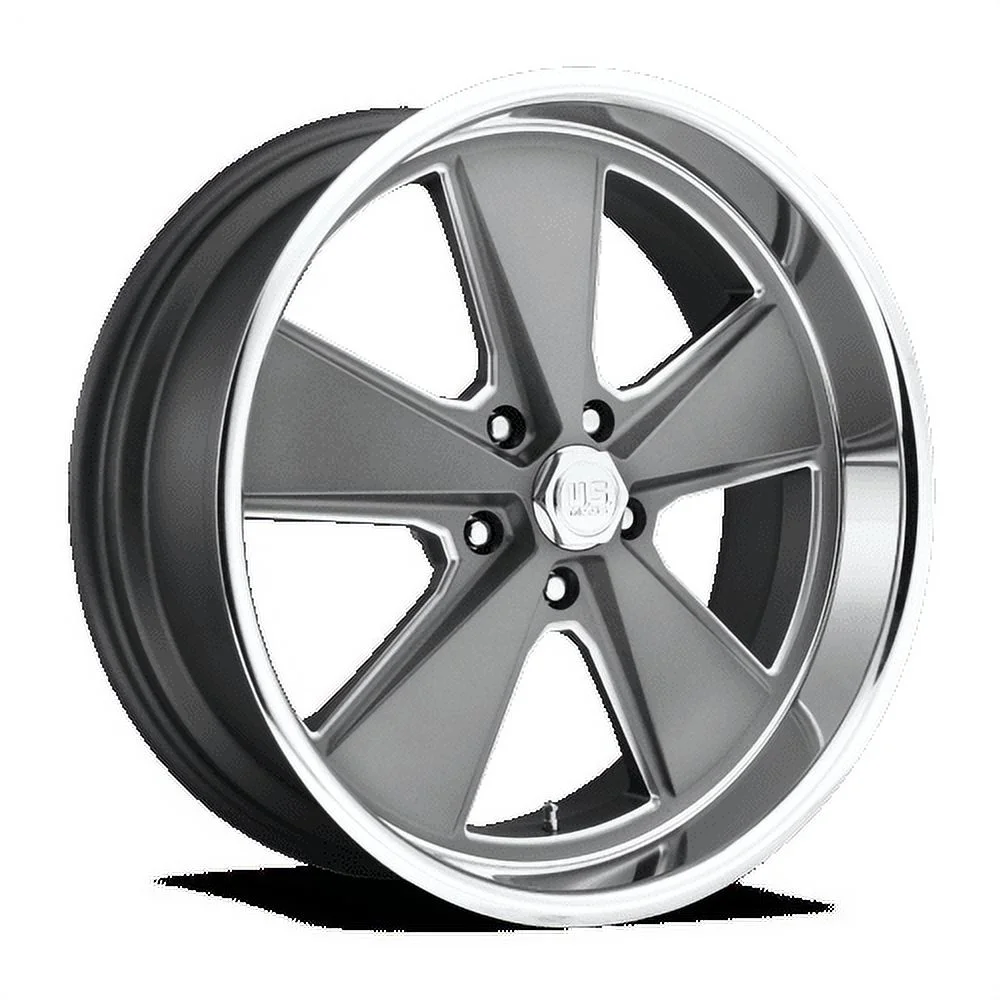 US Mag 1PC Aluminum Rim U120 ROADSTER 20X9.5in Matte Gun Metal Machined Finish, U12020957352