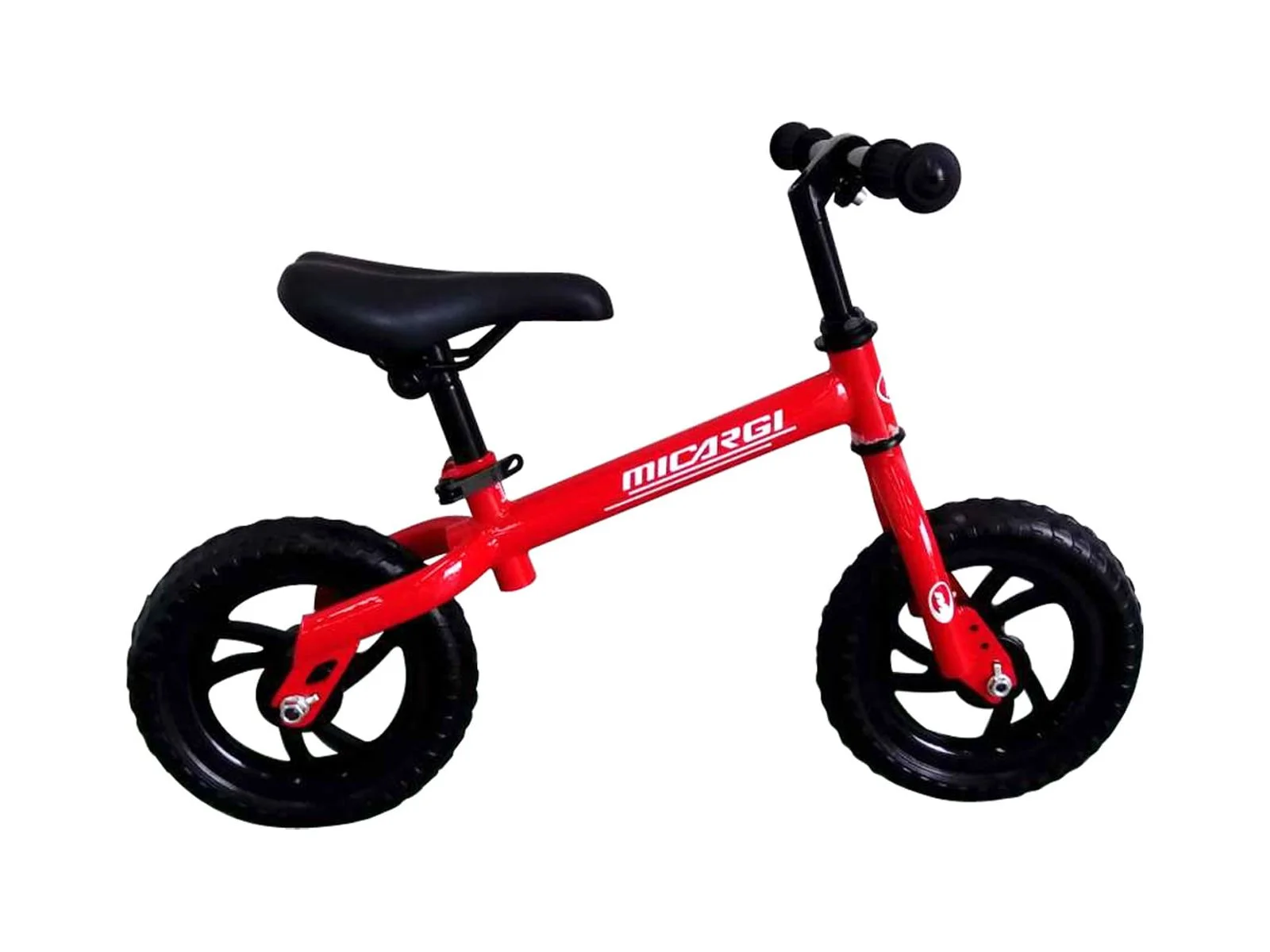 USToyOutlet 10" Balance Bike Push Bike Steel Frame EVA Tire Bicycle, Black Wheel Kid's Bike - Red