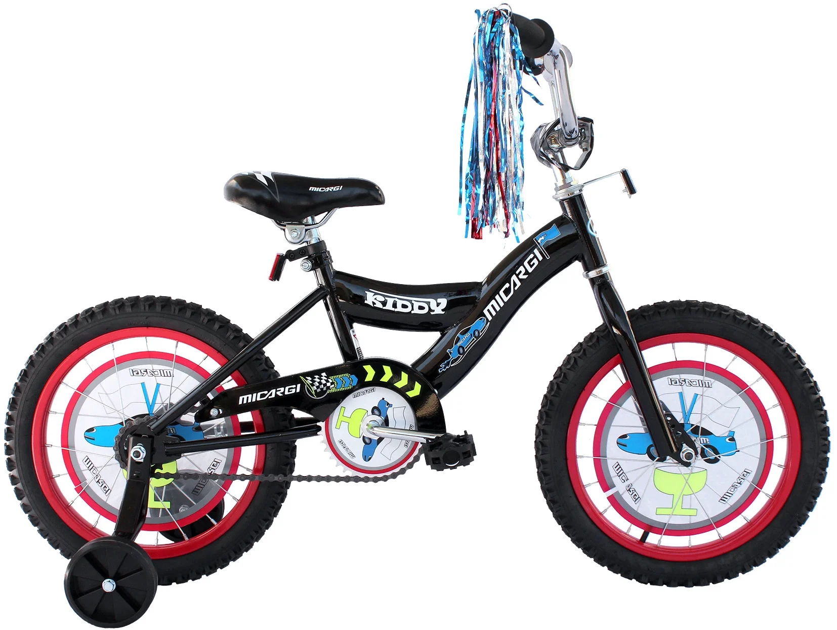 USToyOutlet 16" BMX S-Type Frame Bicycle Coaster Brake One Piece Crank Chrome Rims Black Tire Kid's Bike - Black