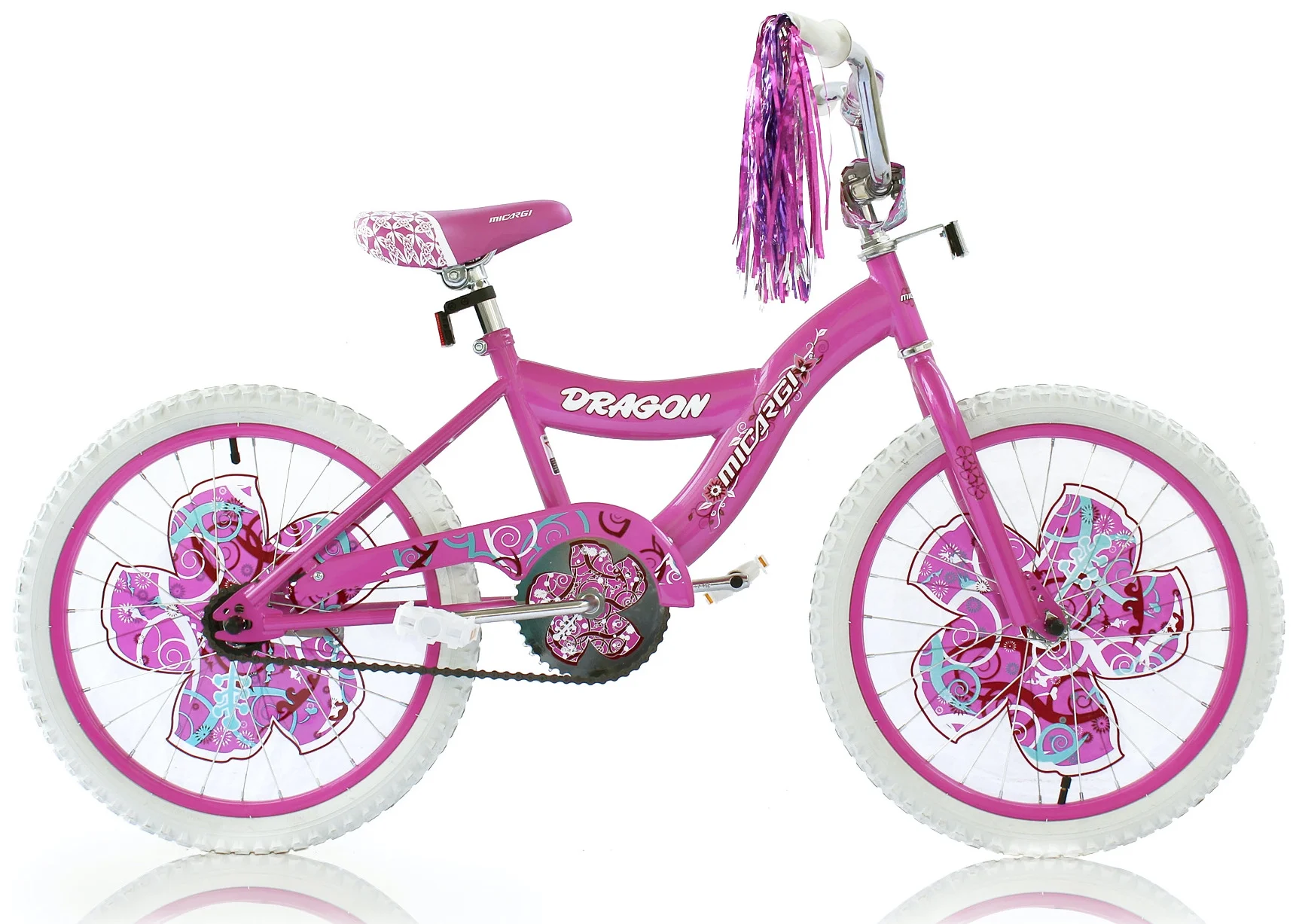 USToyOutlet 20 In. BMX S-Type Frame Kid's Bicycle Coaster Brake One Piece Crank with Purple Rims and White Tire, Purple