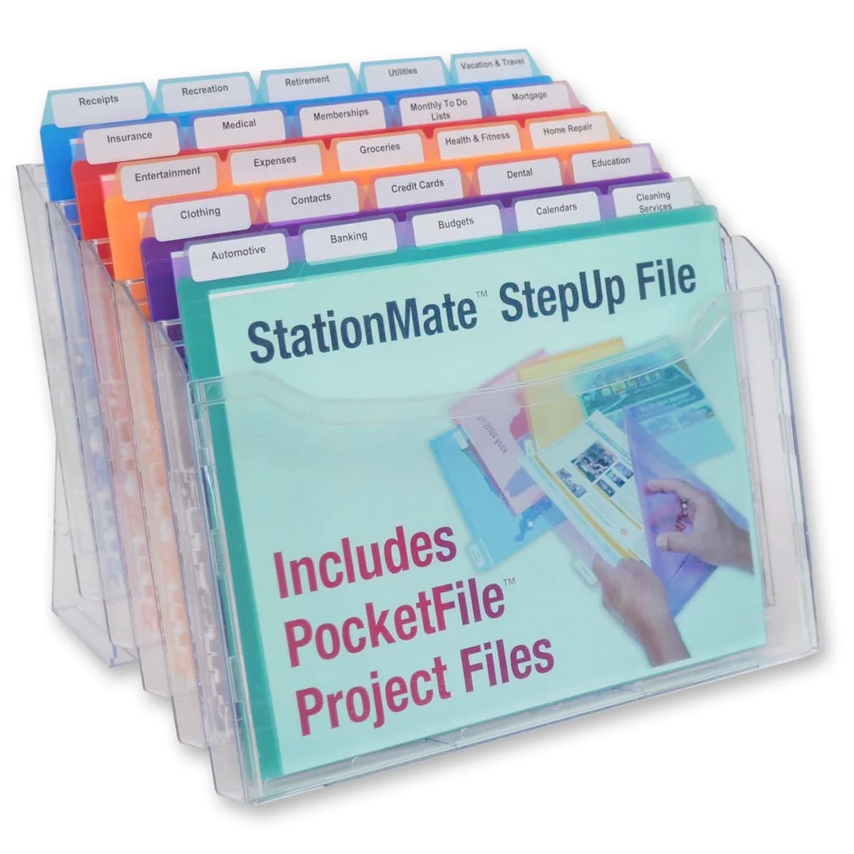 Ultimate Office StationMate™ StepUp File Desktop Organizer with PocketFiles (Includes 25, 5th-Cut PocketFiles)