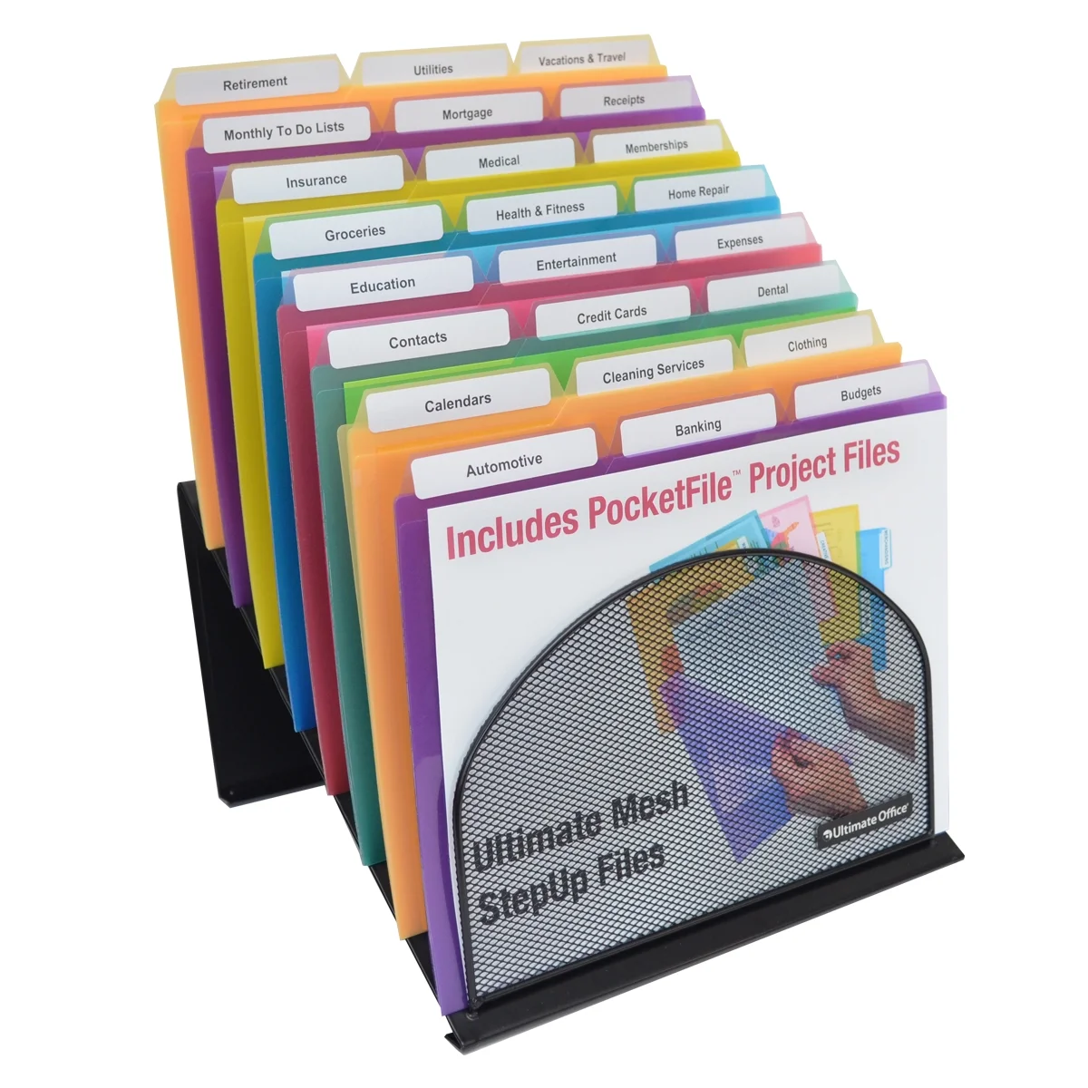 Ultimate Office 8-Compartment Desktop Organizer and Pencil Holder, Black