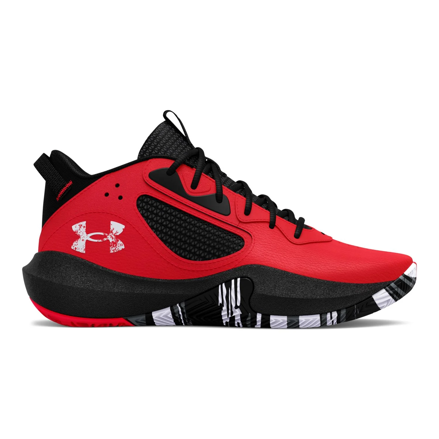 Under Armour Lockdown 6 Big Kids' Basketball Shoes Color: Red Black White Size: 7
