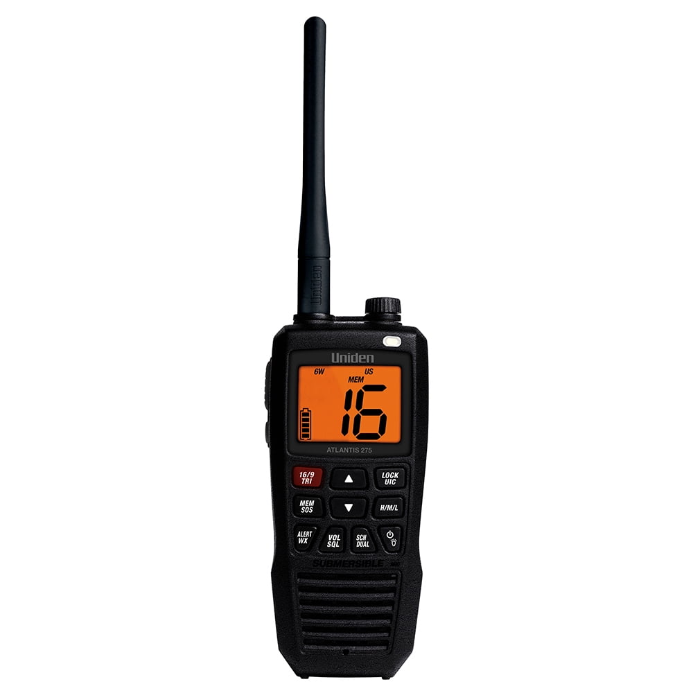 Uniden Atlantis275 Marine Hand Held Floating VHF Radio, IPX8