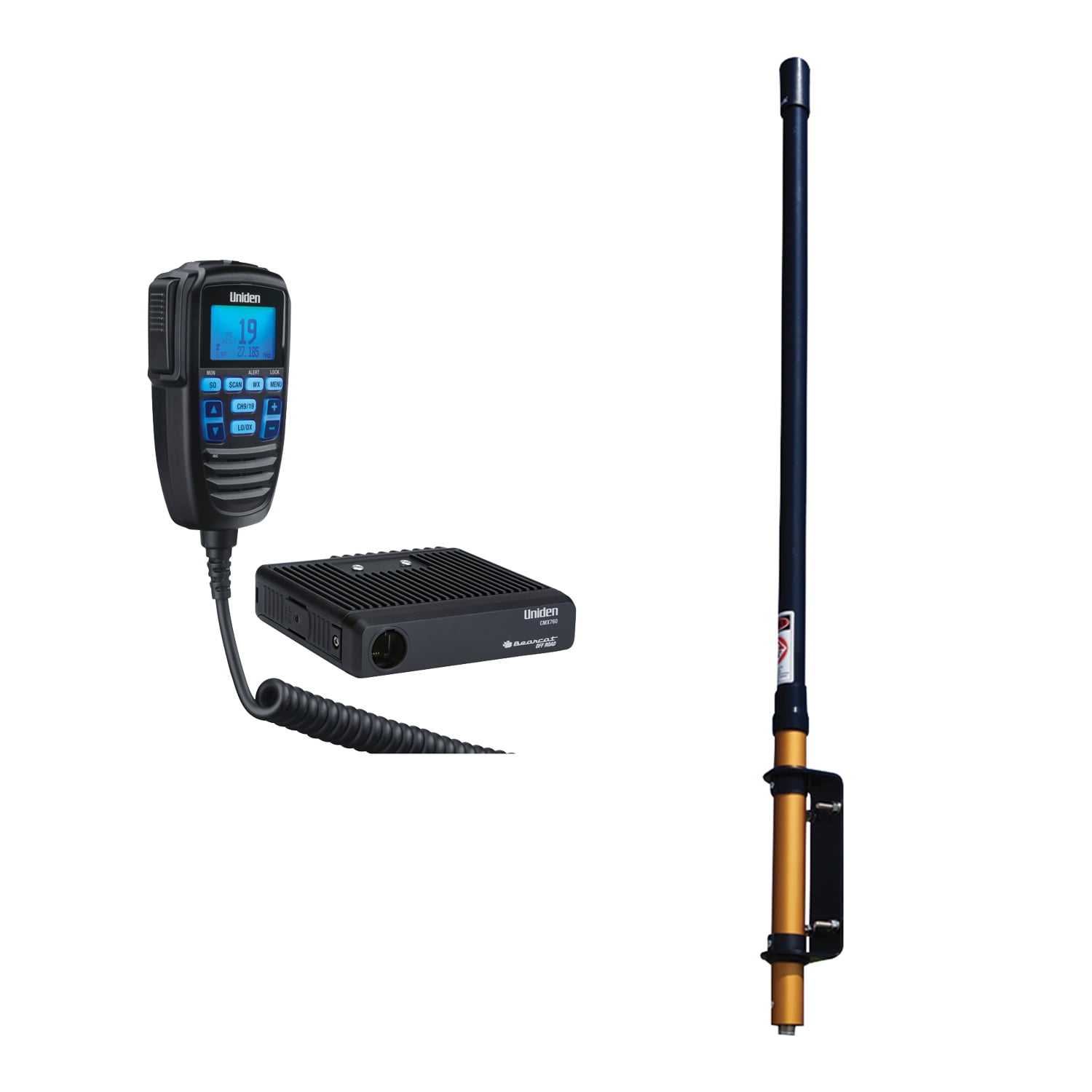 Uniden CMX760 40-CH Off-Road Compact CB Radio & Tram 1499 CB Base Antenna