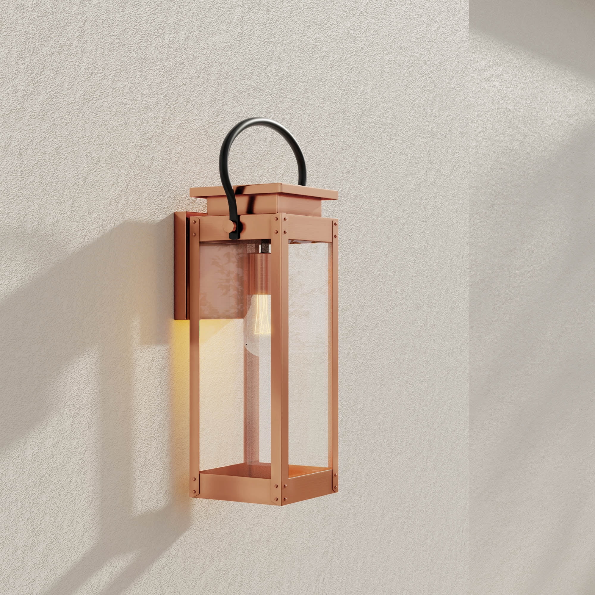 Union Square One-Light Medium Antique Copper Urban Industrial Outdoor Wall Lantern