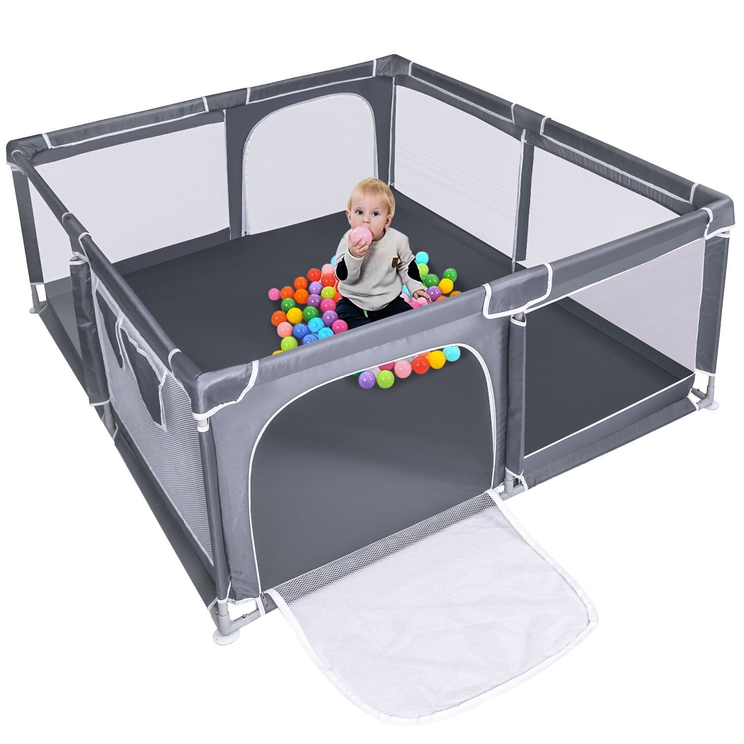 Upgraded Version Baby Playpen,70 Extra Large Kids Play Yard with gate, Anti-Slip Anti-Collision Child Activity Children Fence,Sturdy and Safety Indoor Outdoor Play Area for Toddlers