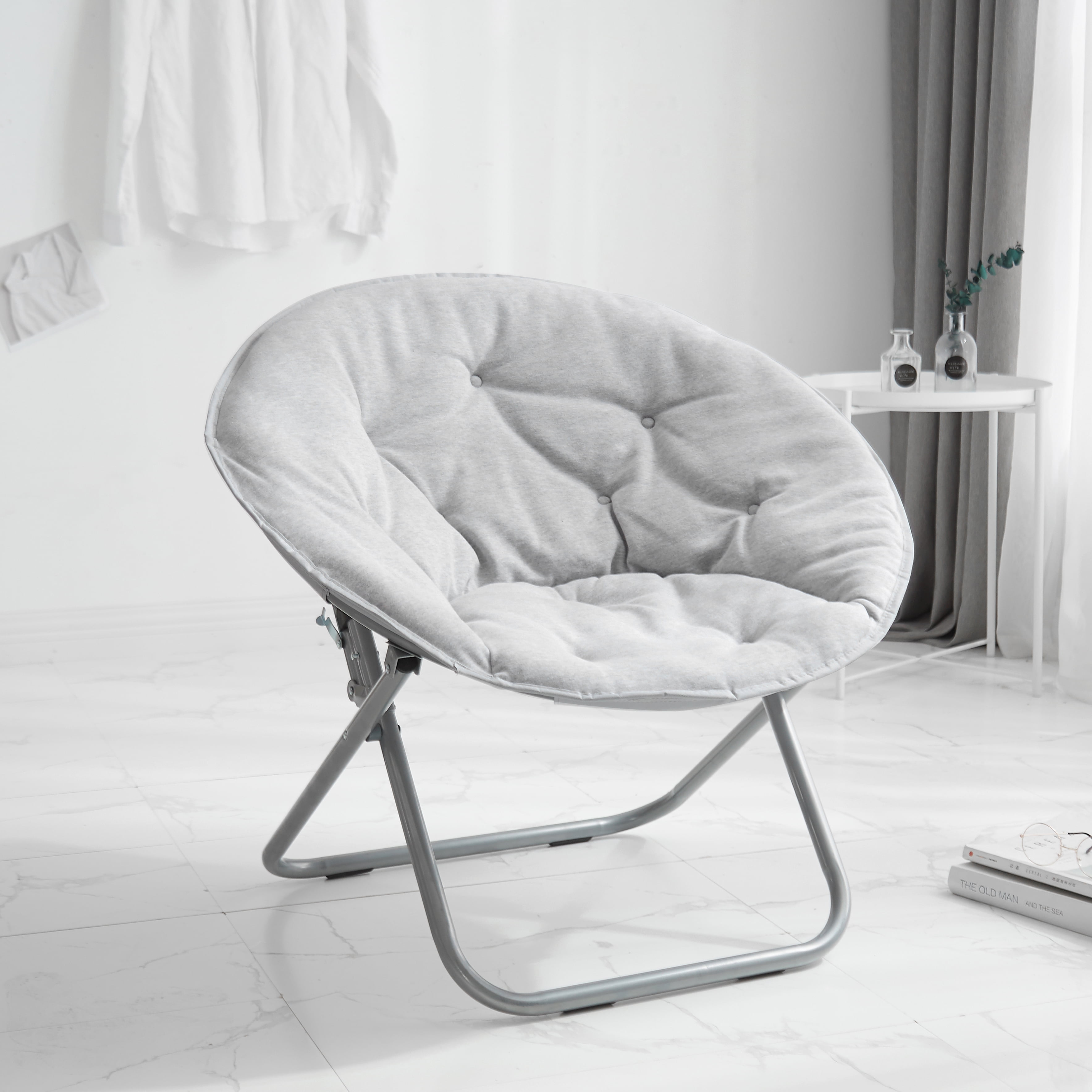 Urban Shop Jersey Moon Chair, Grey