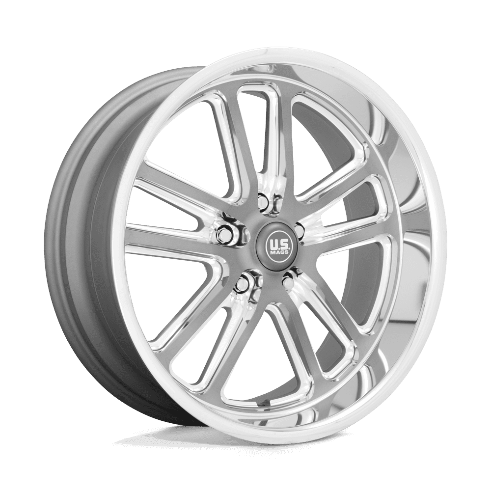 Us Mag U130 Bullet 18X9.5 5X5.0 1Et 72.56Cb Textured Gun Metal With Milled Edges Wheel