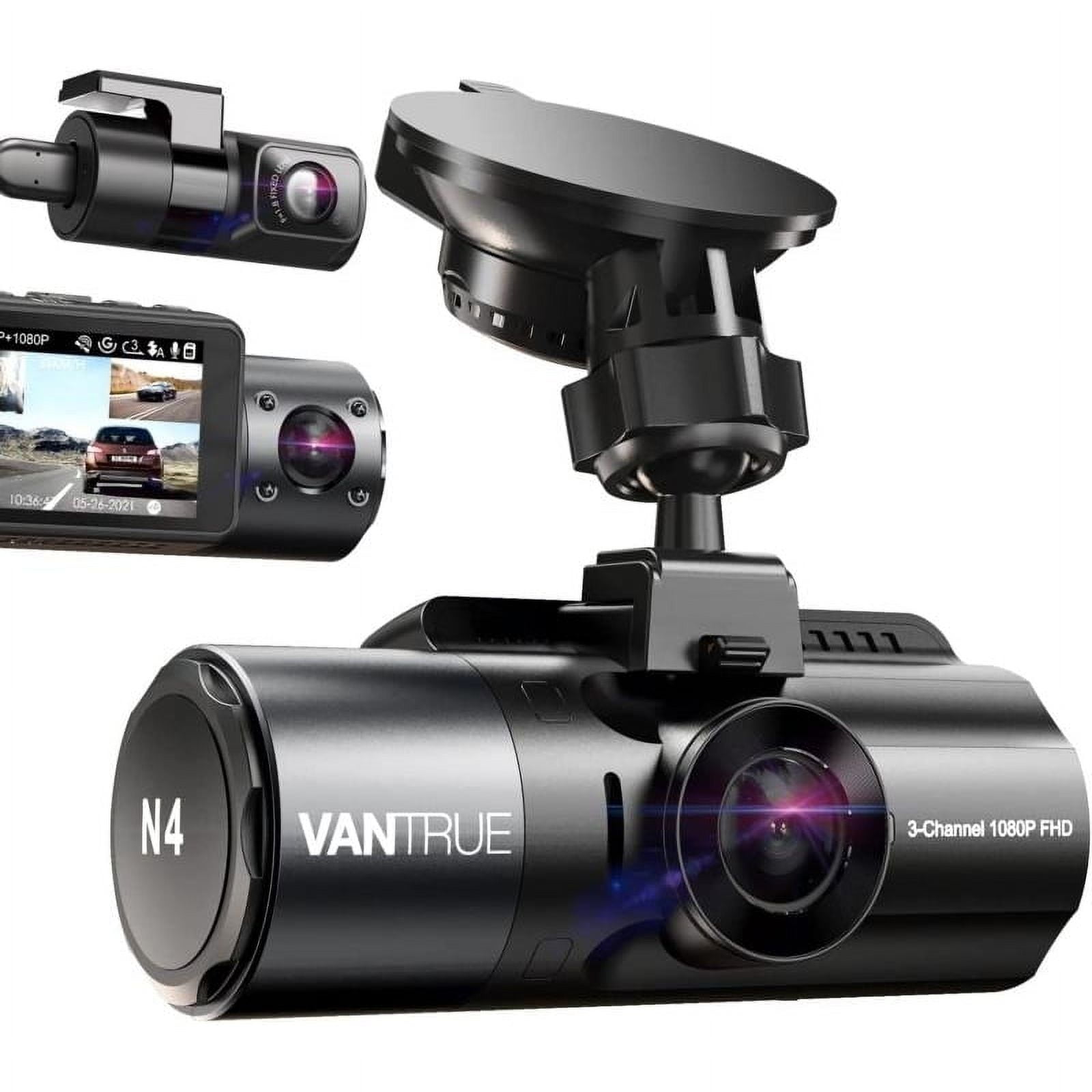 Vantrue N4 3 Channel 4K Dash Cam, 4K+1080P Front and Rear, 1440P+1440P Front and