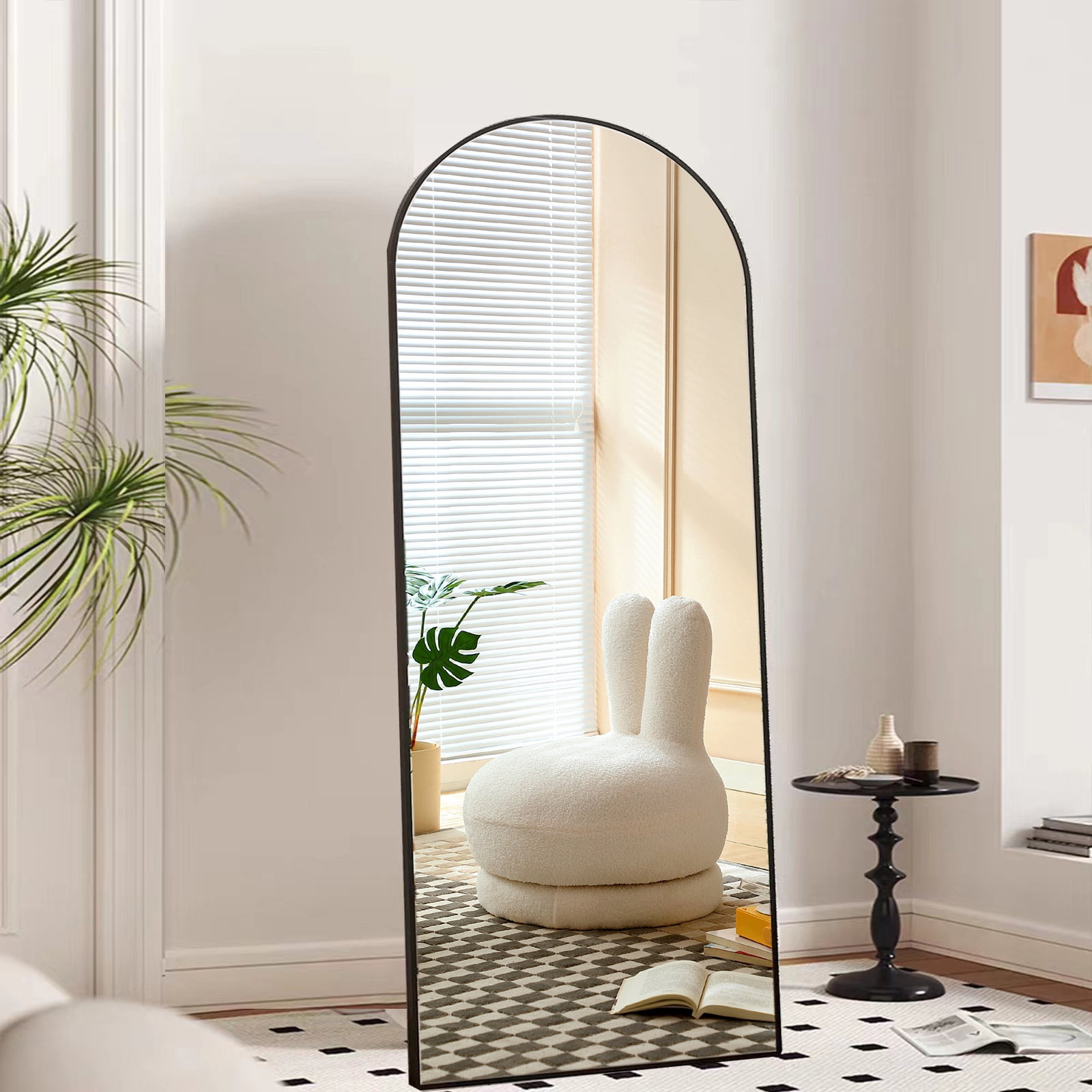 Vebreda Arched Full Length Mirror 65"x22" Floor Mirror with Stand
