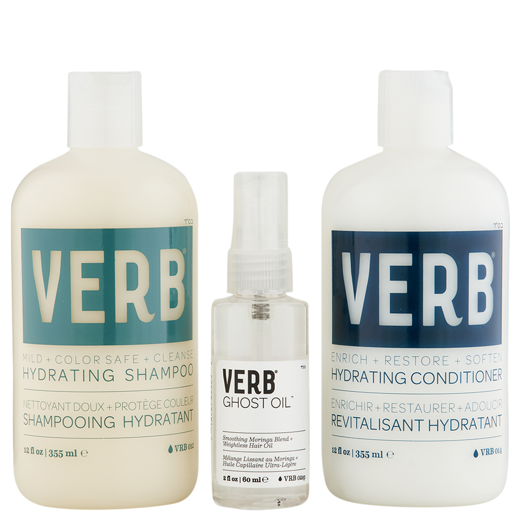 Verb Hydrating Shampoo & Conditioner 12 oz & Ghost Oil 2 oz