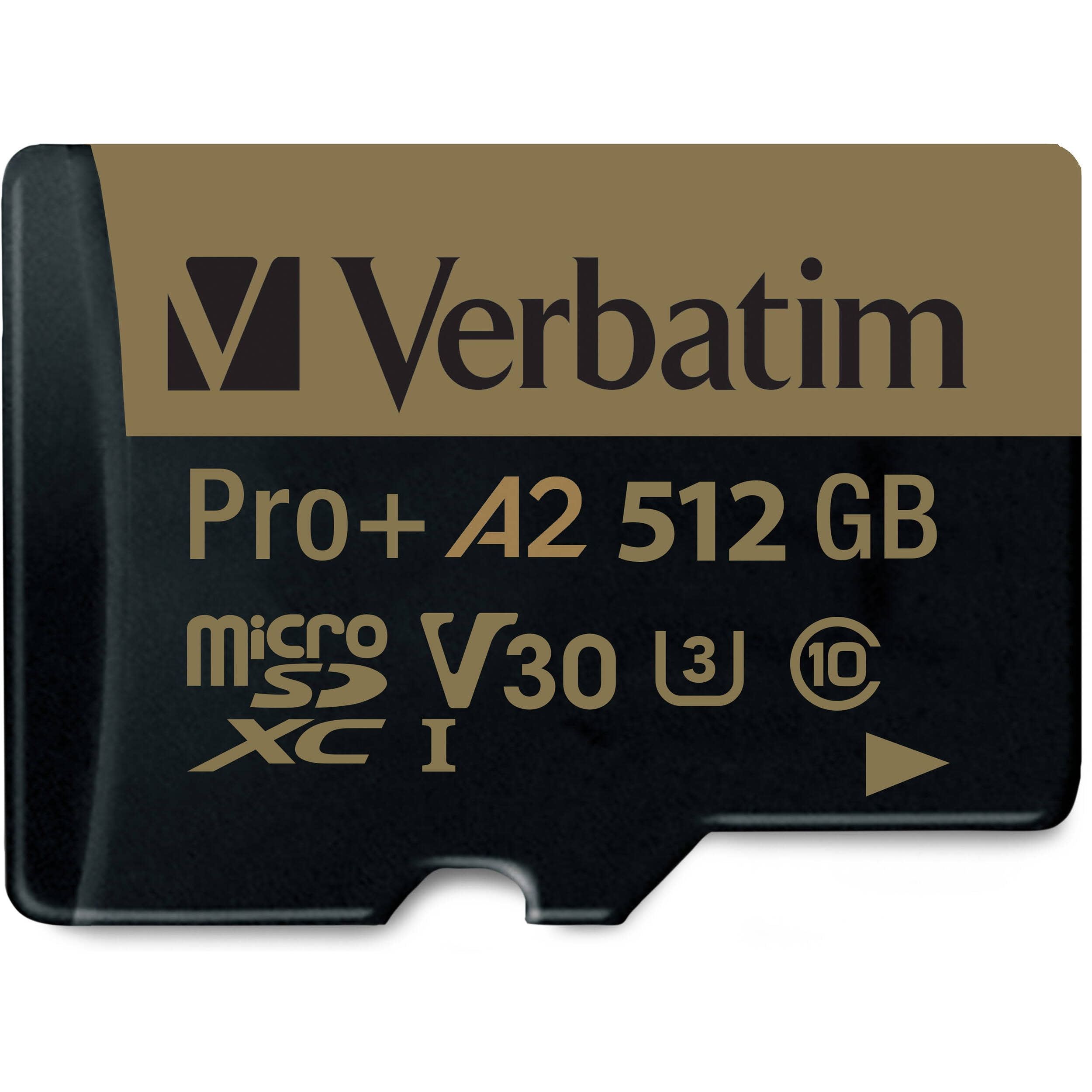 Verbatim 512GB Pro Plus 666X microSDXC Memory Card with Adapter, Black