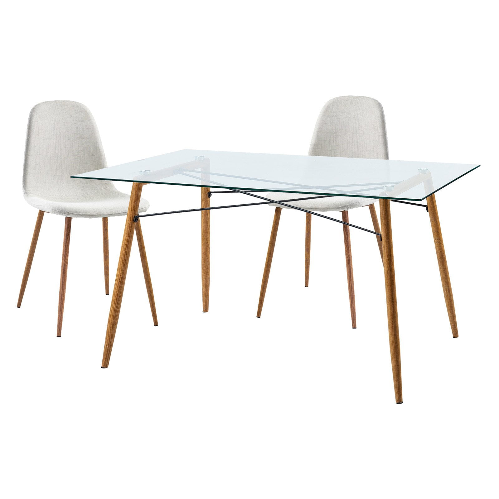 Versanora - Minimalista Table & Set Of 2 Chairs - White