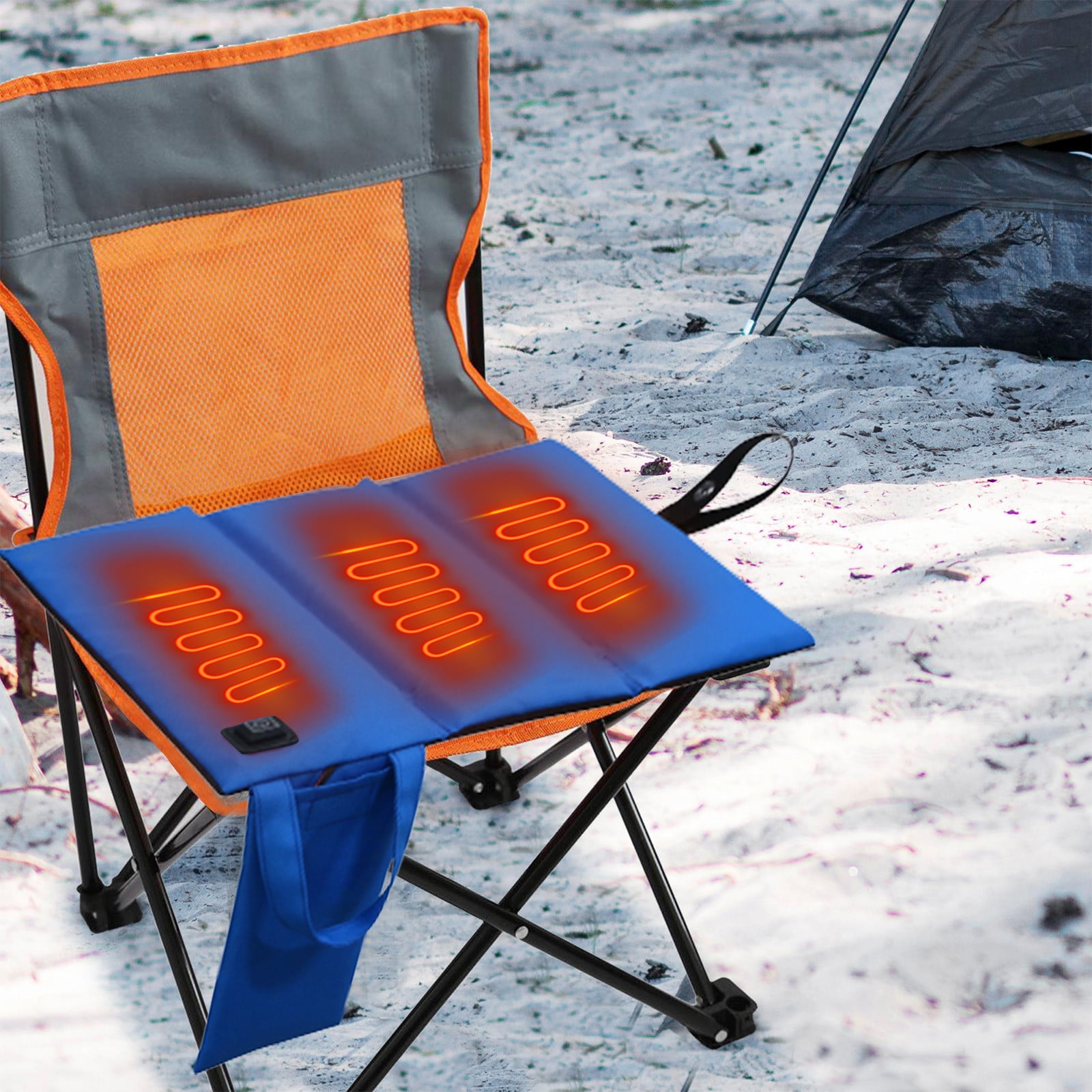 Vxdvou USB-Powered Heated Seat Cushion with 3 Heat Settings, Portable and Foldable for Outdoor Use, Ideal for Camping, Fishing, Hunting