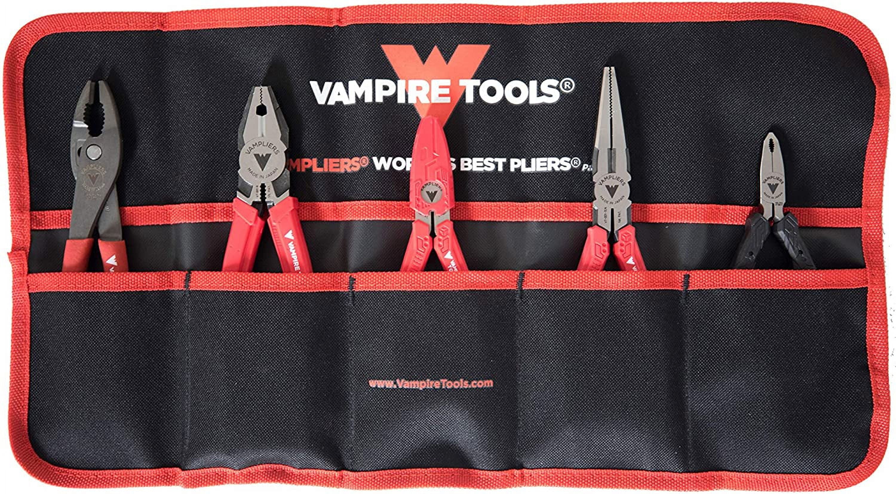 VAMPLIERS VT-001-S5BP, 5-Piece Set + Tool Pouch by Vampire Tools, Screw Extractor Set, Pliers Set with Warranty, Screw Removal Tool Set Made In Japan
