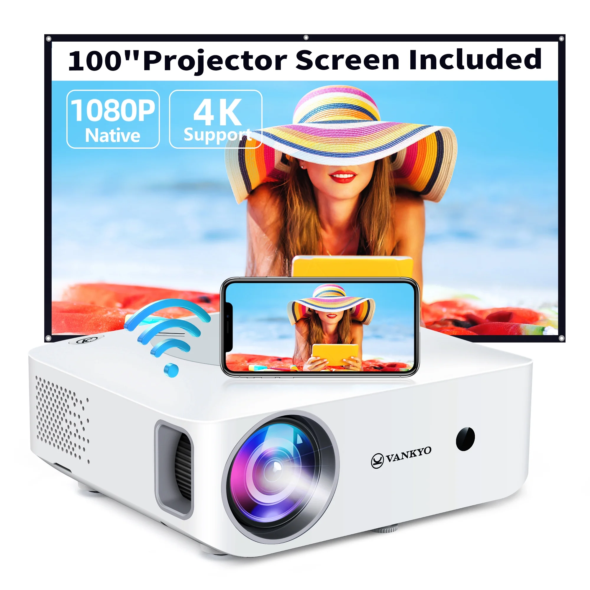 VANKYO Leisure E30T Native 1080P 5G WiFi Projector, Supports 4K & 5G Sync, Full HD LED Projector
