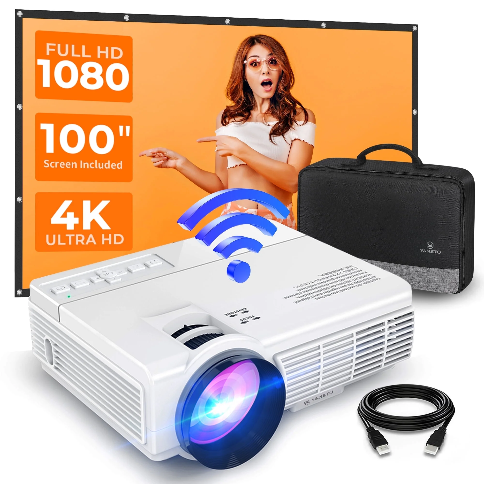 VANKYO Leisure Portable Video Projector, WiFi Mini Projector, 1080P