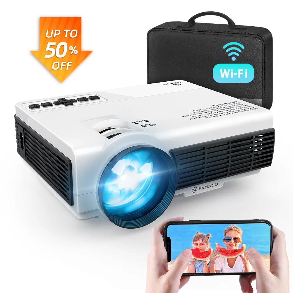 VANKYO Leisure 3W Mini Projector with Synchronize Smartphone Screen, Portable WiFi Projector Supports 1080P for iOS/Android Devices, Compatible with TV Stick, PS4, HDMI