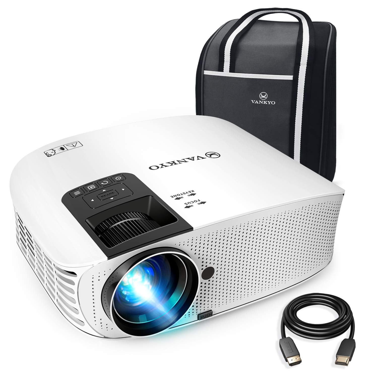 VANKYO Leisure 510 Full HD Movie Projector, Video Projector with 200" Projection Size, Support 1080P HDMI VGA AV USB with Free HDMI Cable and Carrying Bag (White)