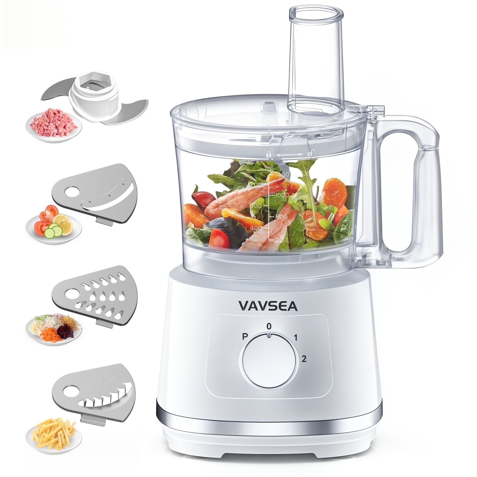 VAVSEA 8 Cup Food Processor and Vegetable Chopper for Dicing, Slicing, Shredding, and Mincing, New Food Chopper for Vegetables, Meat, Grains, Nuts