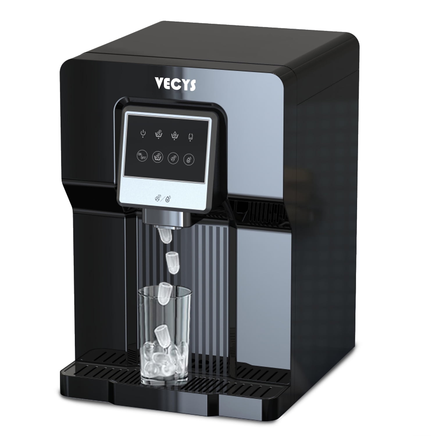 VECYS Countertop Cold Water Cooler with Ice, 18LB Daily Ice Production and Bottleless