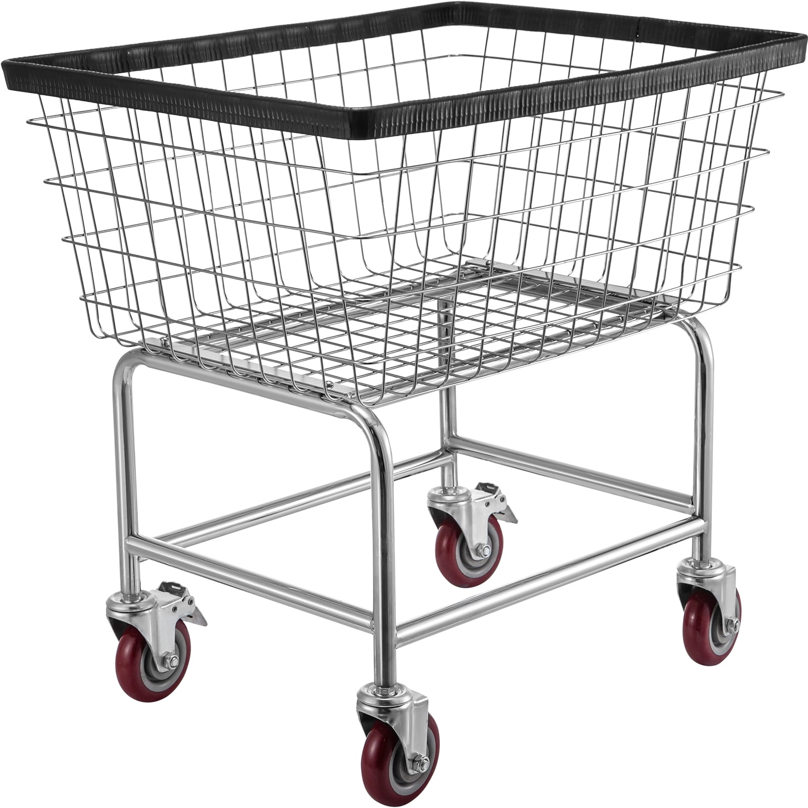 VEVOR Wear-Proof Rolling Laundry Cart, Silver