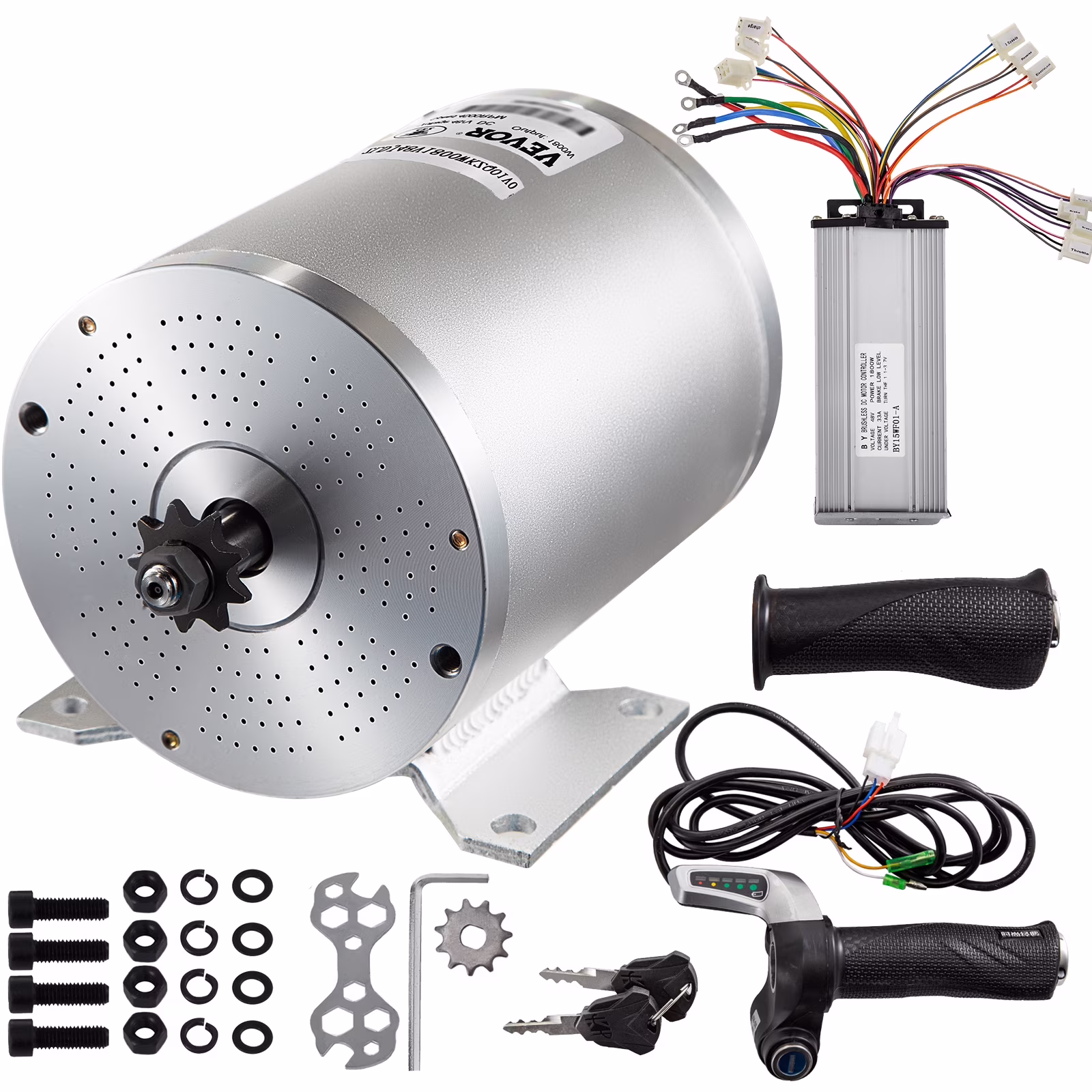 VEVOR 2KW 48V Brushless DC Motor with Mounting Bracket Electric Scooters