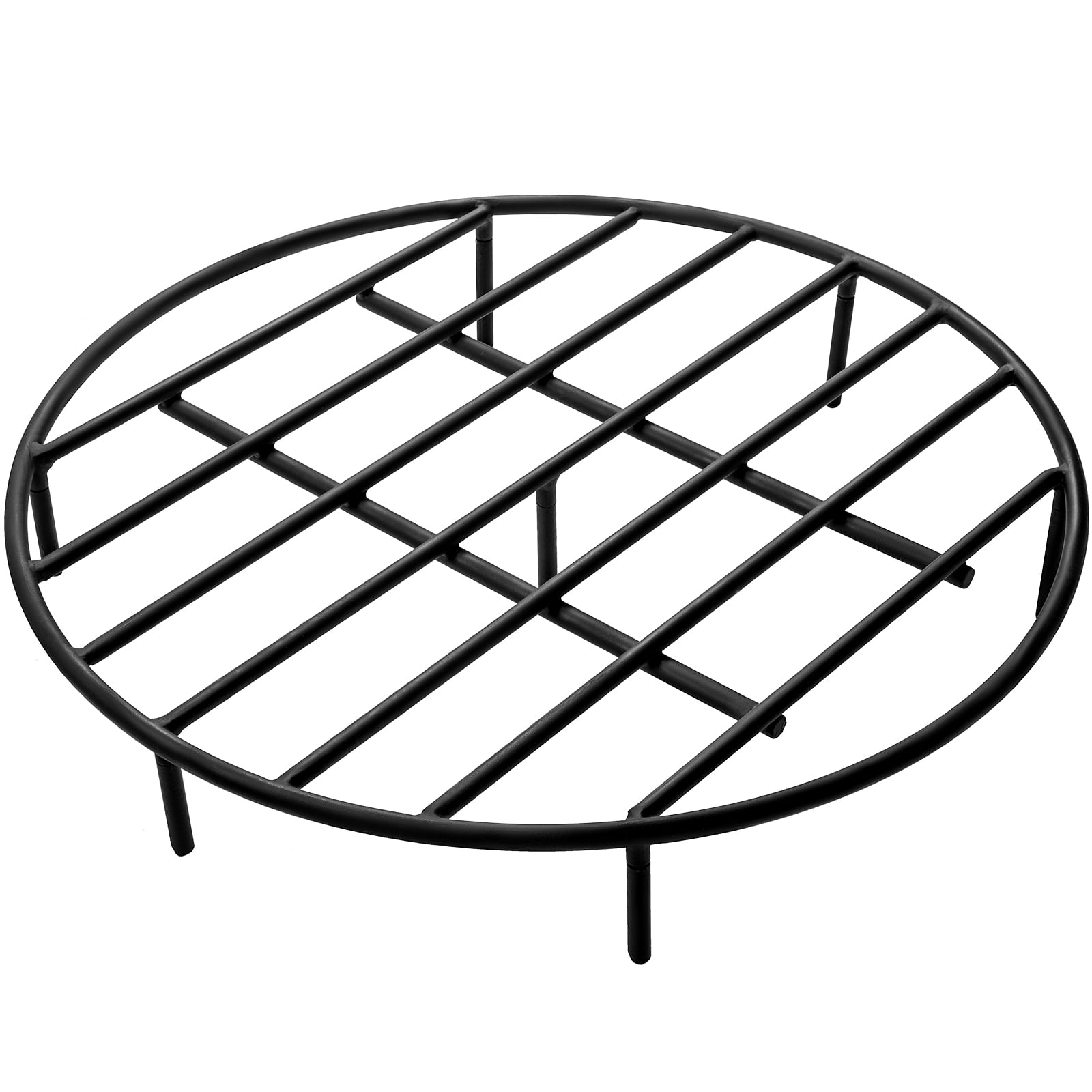 VEVOR Fire Pit Grate, Heavy Duty Iron Round Firewood Grate, Round Wood Fire Pit Grate 24", Firepit Grate with Black Paint, Fire Grate with 7 Removable Round Legs for Burning Fireplace and Firepits