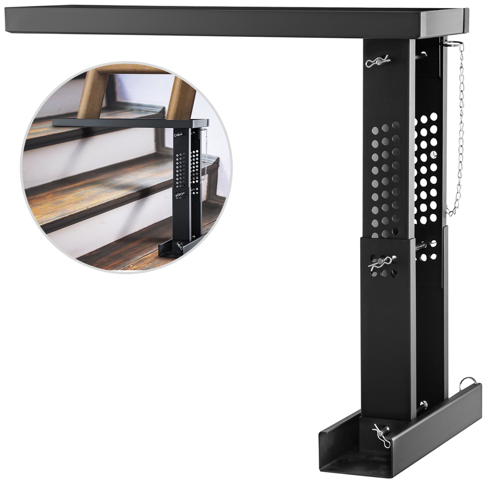 VEVOR Ladder-Aide, 12.25-19.7"Adjustable Height ,Extension Ladder SLM Accessories, Ladder Leveling Tool, Stair Ladder Extension with Chain Pins in Steel for Stairs