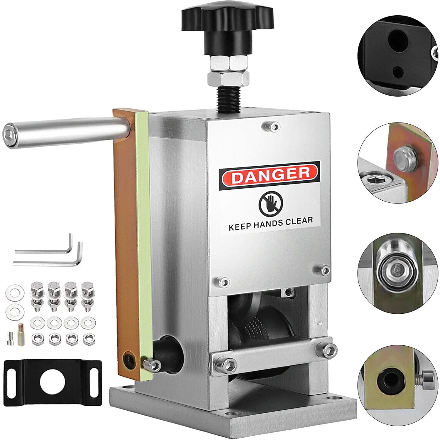 BENTISM Manual Wire Stripping Machine 0.06-0.98 inches Wire Stripper Machine with Hand Crank Portable Wire Stripping Tool