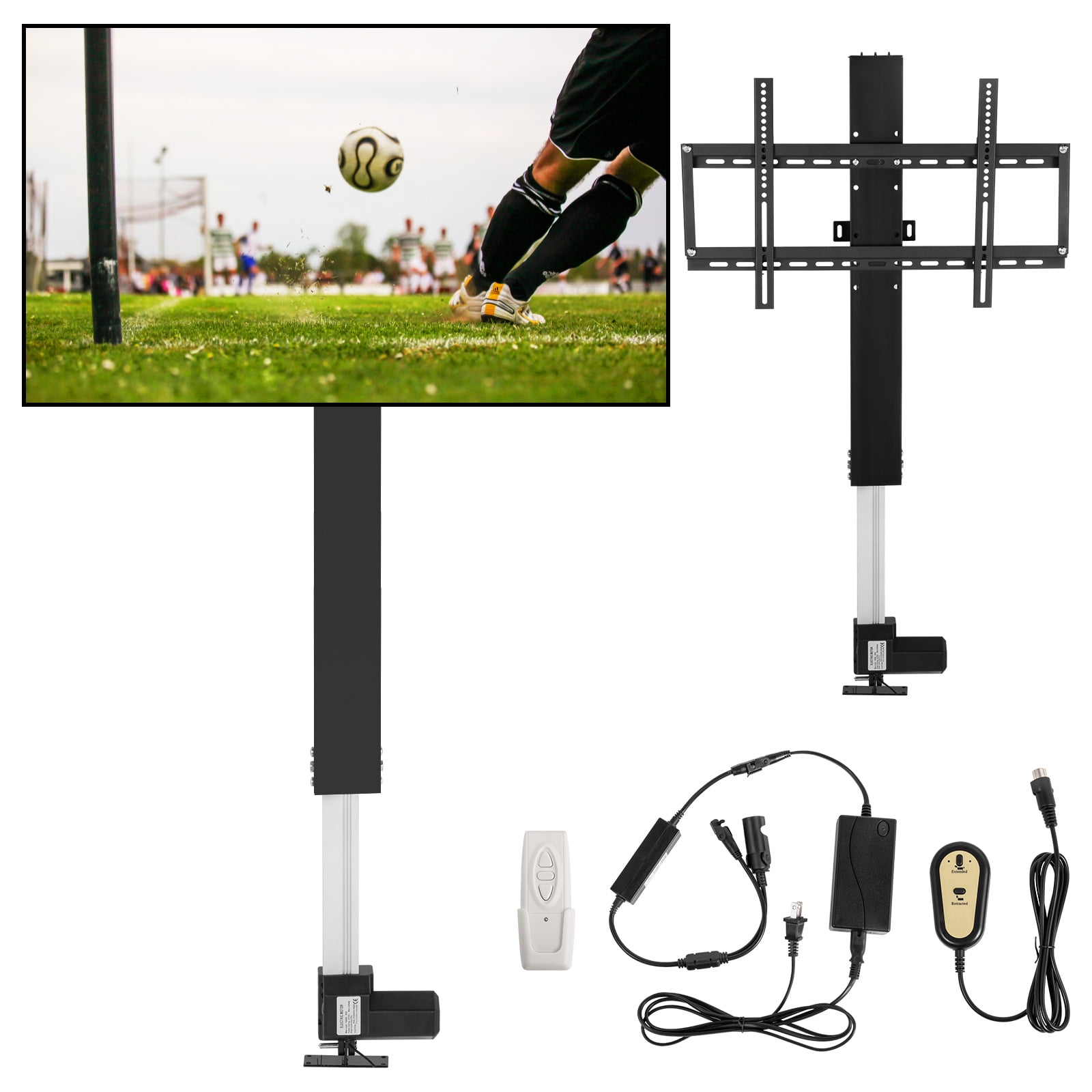 VEVOR Motorized TV Lift Stroke Length 31 Inches Motorized TV Mount Fit for Max.60 inch TV Lift with Remote Control Height Adjustable 42-73 inch,Load Capacity 132 lbs